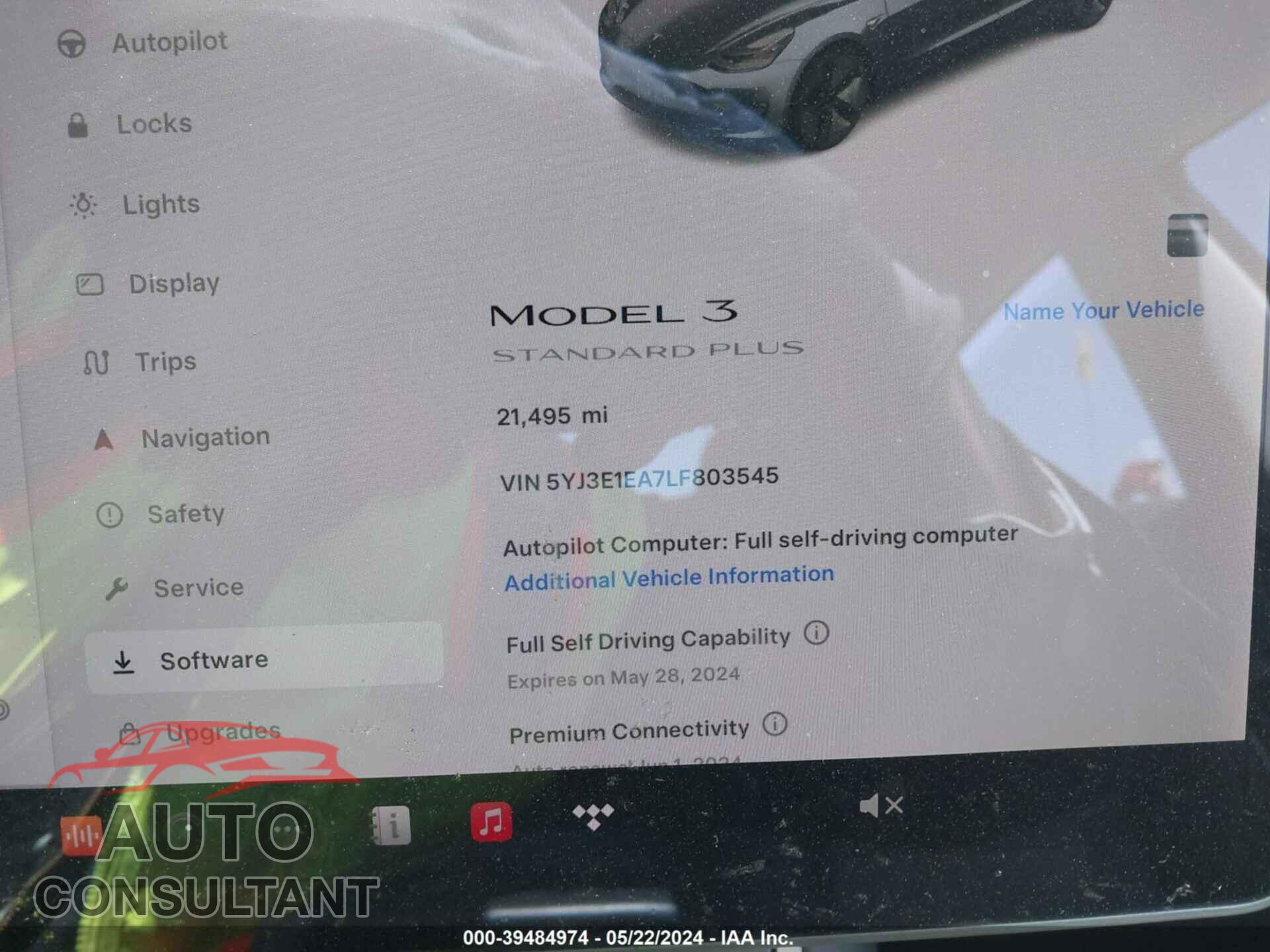 TESLA MODEL 3 2020 - 5YJ3E1EA7LF803545