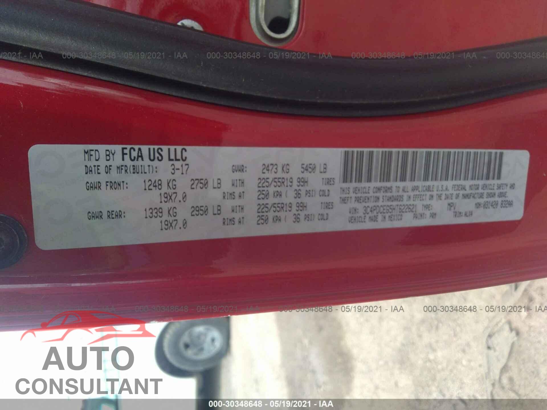 DODGE JOURNEY 2017 - 3C4PDCEG5HT622621