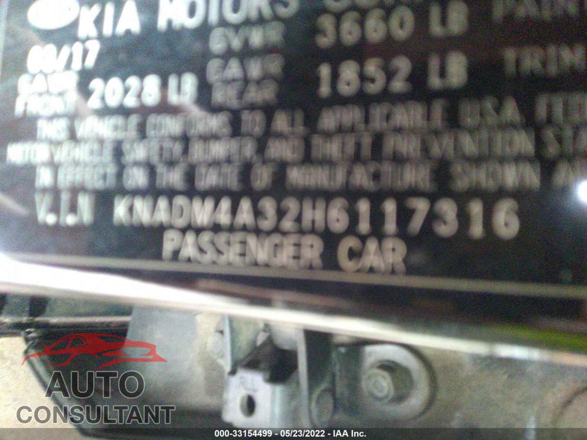 KIA RIO 2017 - KNADM4A32H6117316