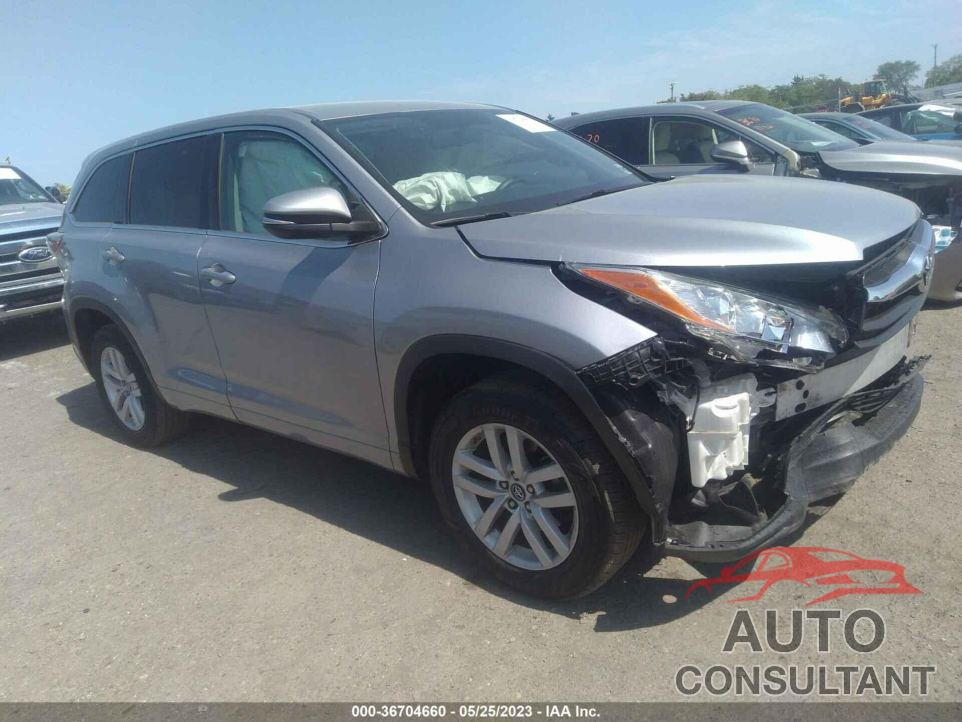 TOYOTA HIGHLANDER 2016 - 5TDZARFHXGS019751