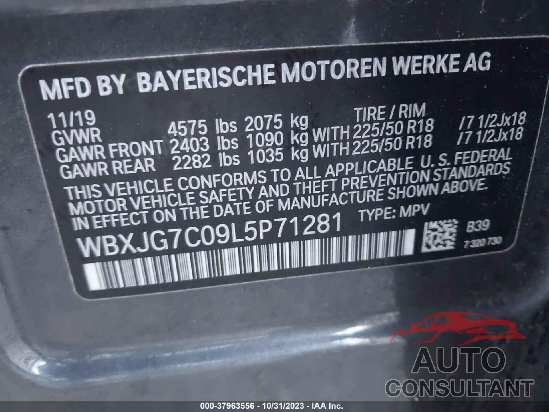 BMW X1 2020 - WBXJG7C09L5P71281