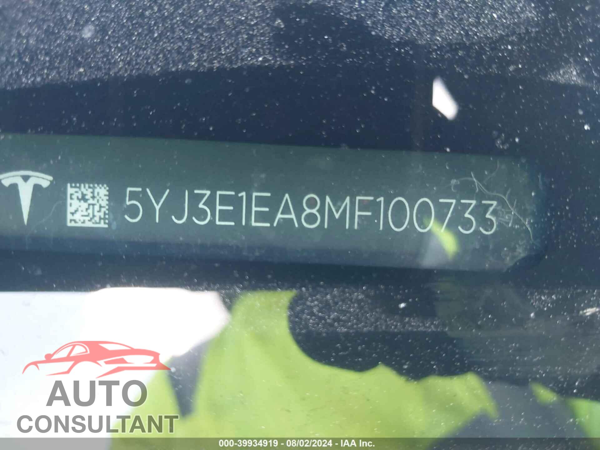 TESLA MODEL 3 2021 - 5YJ3E1EA8MF100733