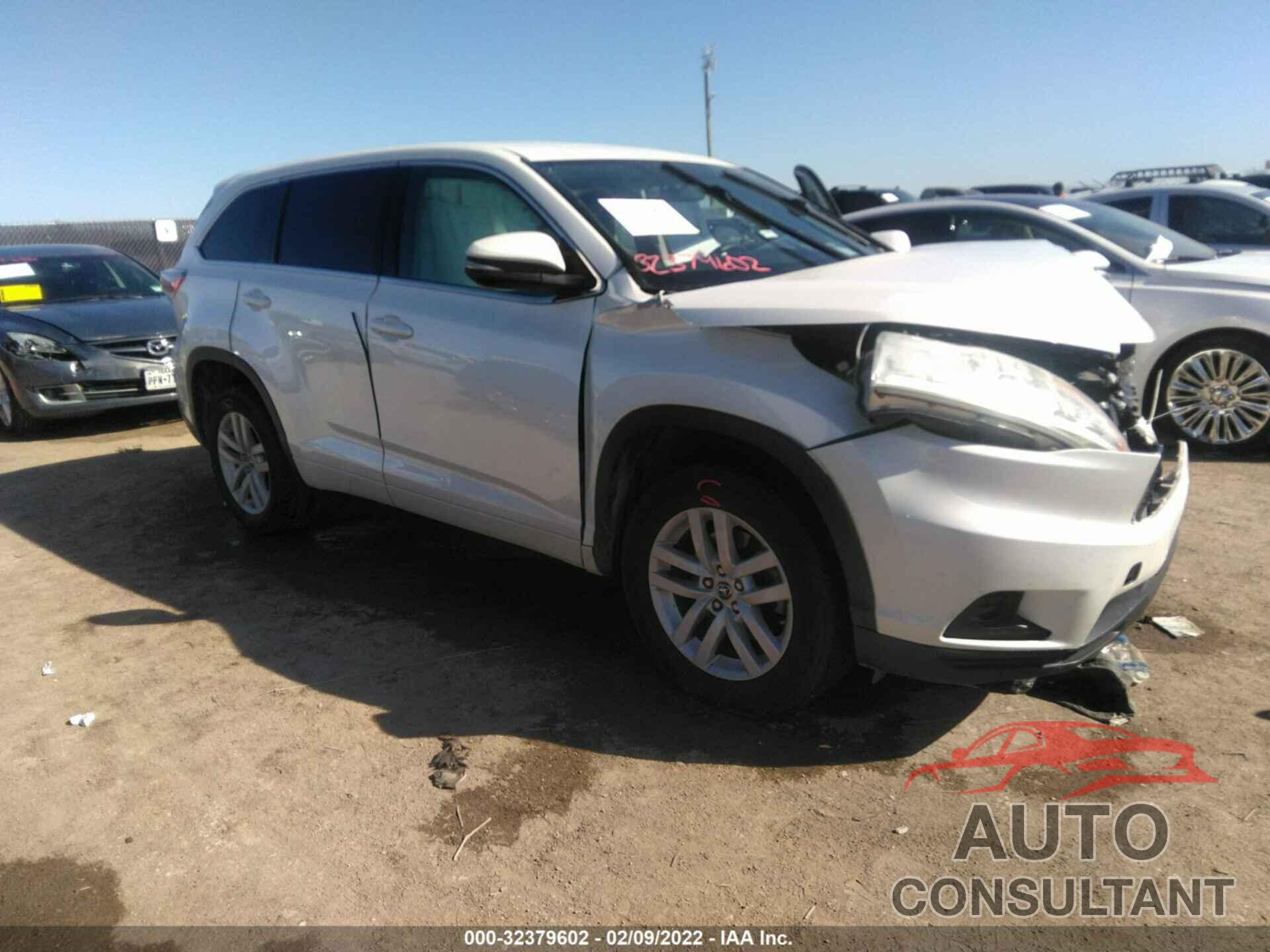 TOYOTA HIGHLANDER 2016 - 5TDZARFH6GS019147