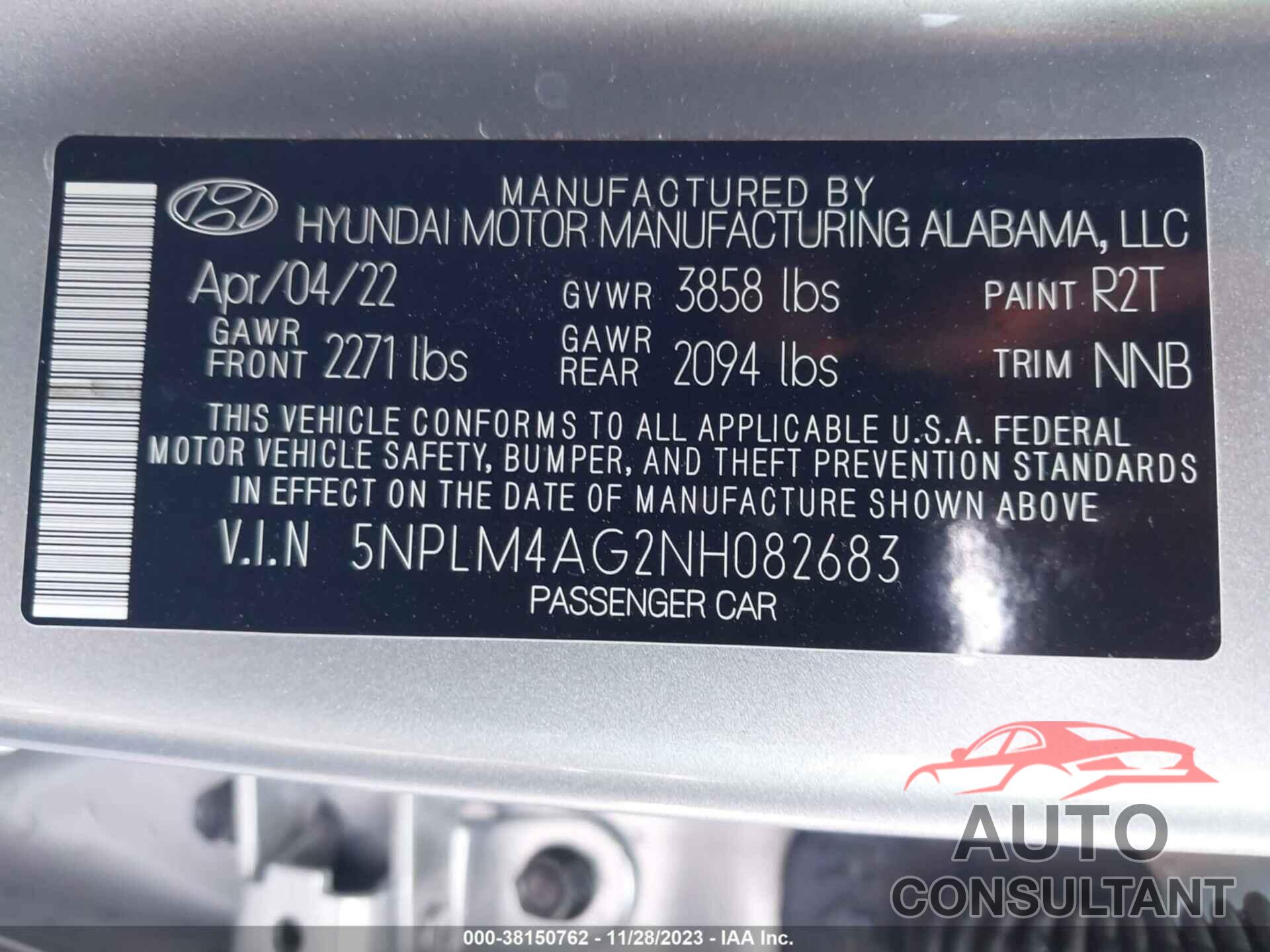 HYUNDAI ELANTRA 2022 - 5NPLM4AG2NH082683