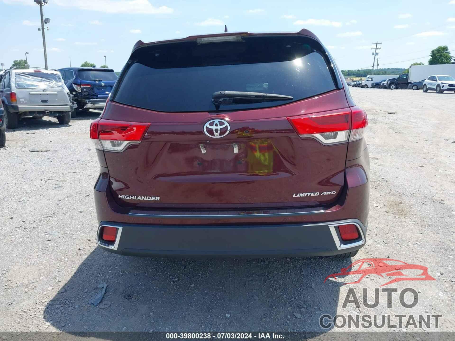 TOYOTA HIGHLANDER 2019 - 5TDDZRFH6KS925410