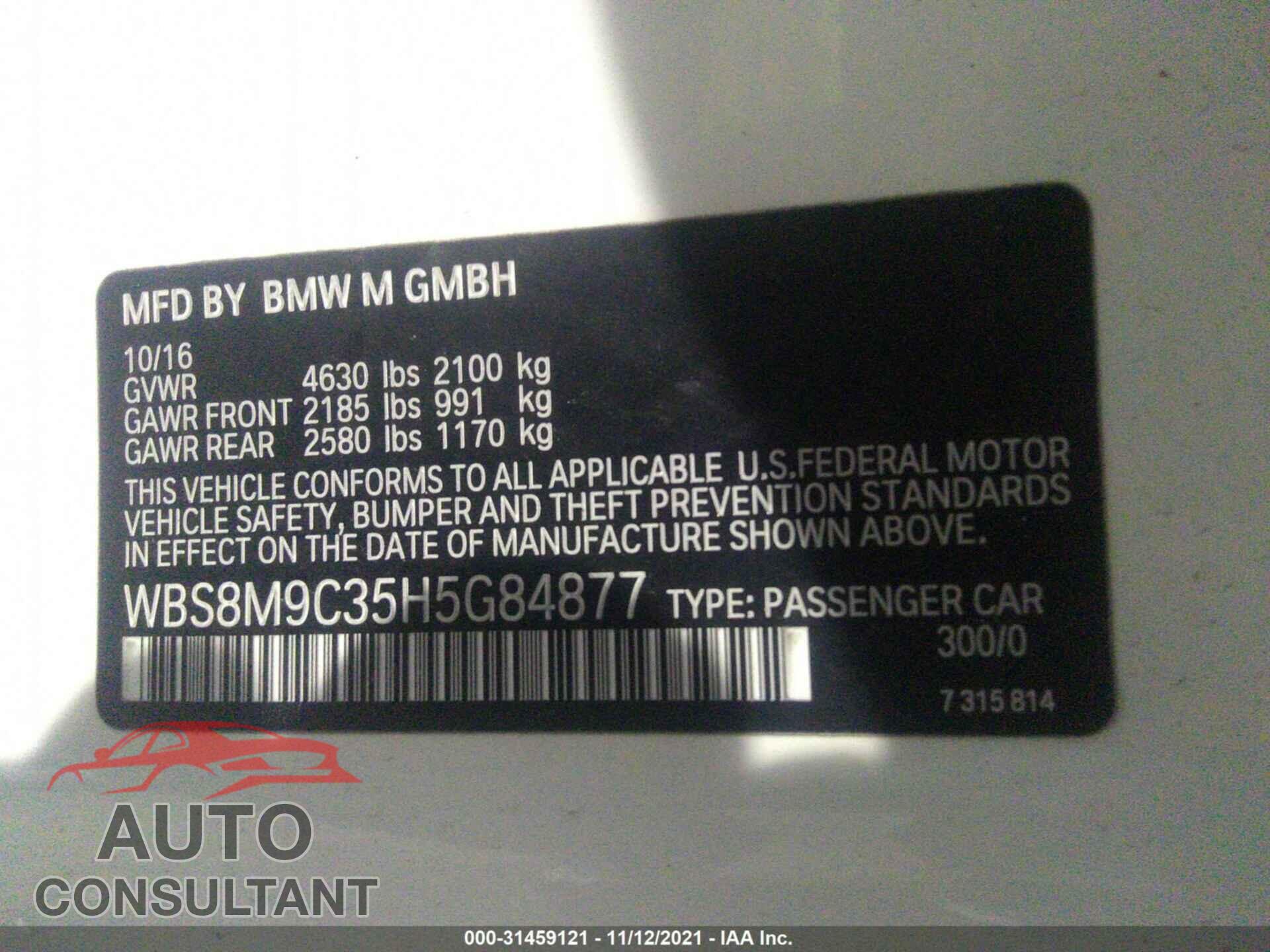 BMW M3 2017 - WBS8M9C35H5G84877