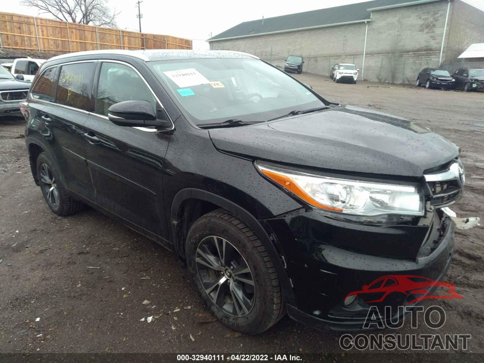TOYOTA HIGHLANDER 2016 - 5TDJKRFH1GS285802