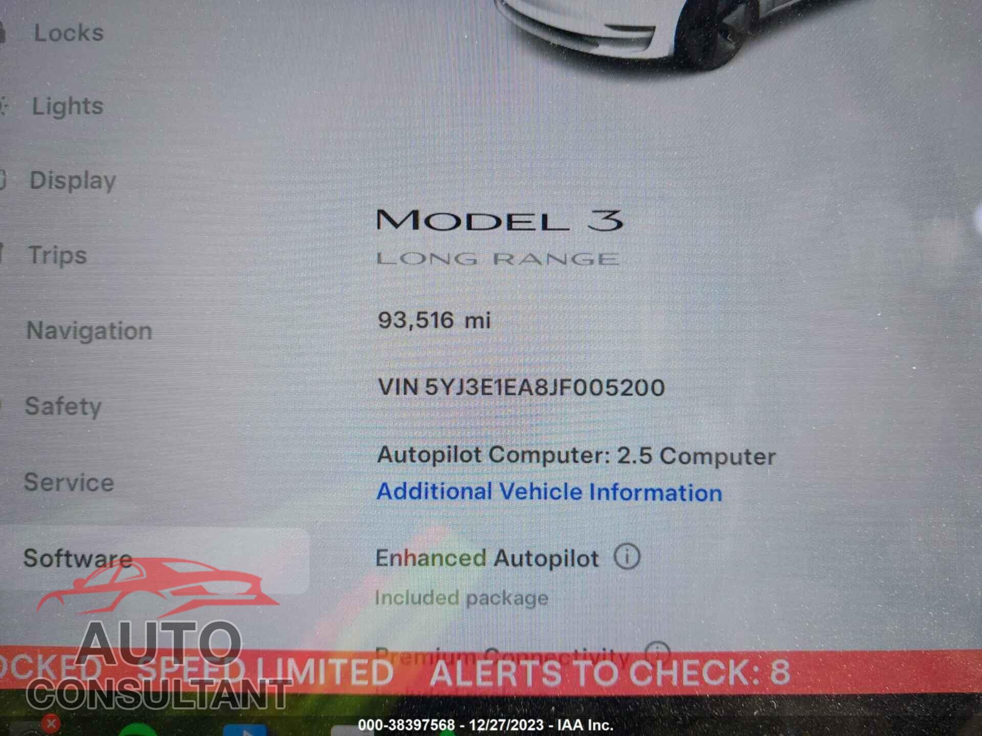 TESLA MODEL 3 2018 - 5YJ3E1EA8JF005200
