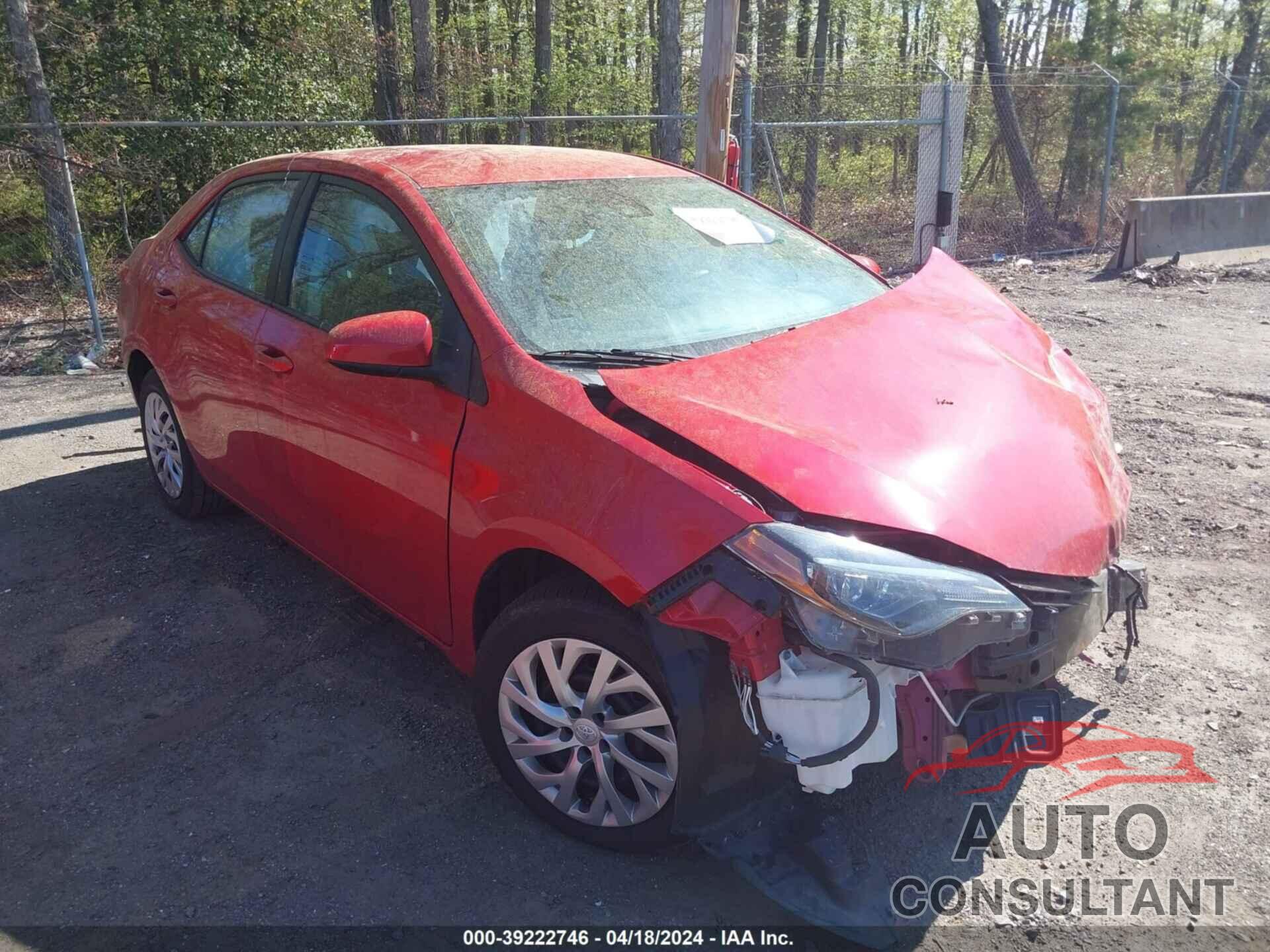 TOYOTA COROLLA 2018 - 2T1BURHE0JC124987