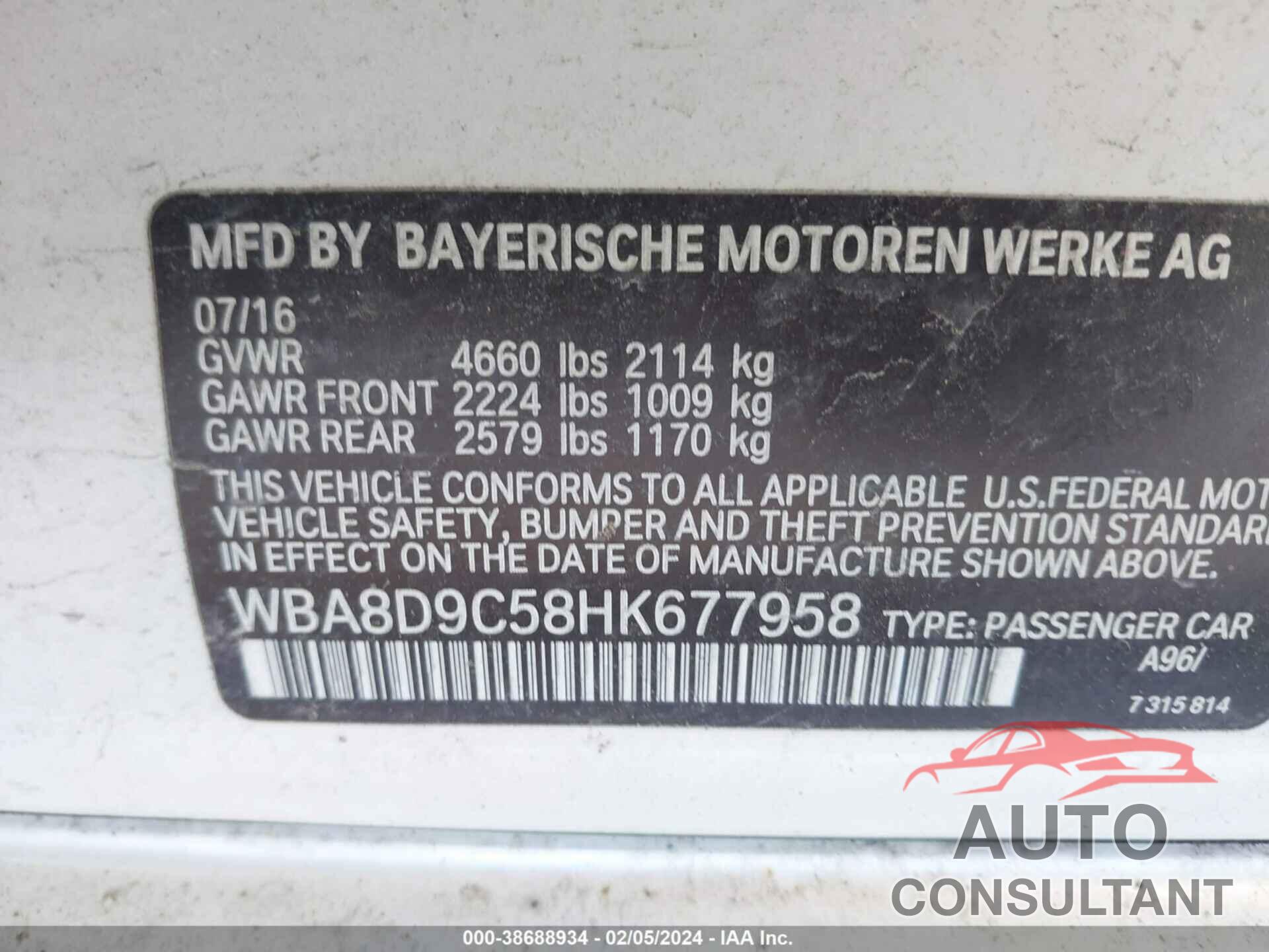 BMW 330I 2017 - WBA8D9C58HK677958