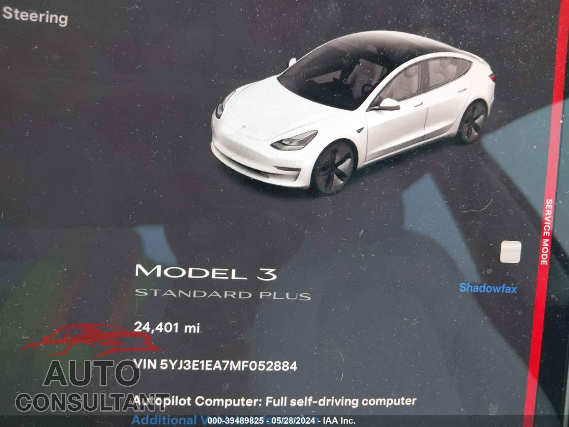TESLA MODEL 3 2021 - 5YJ3E1EA7MF052884