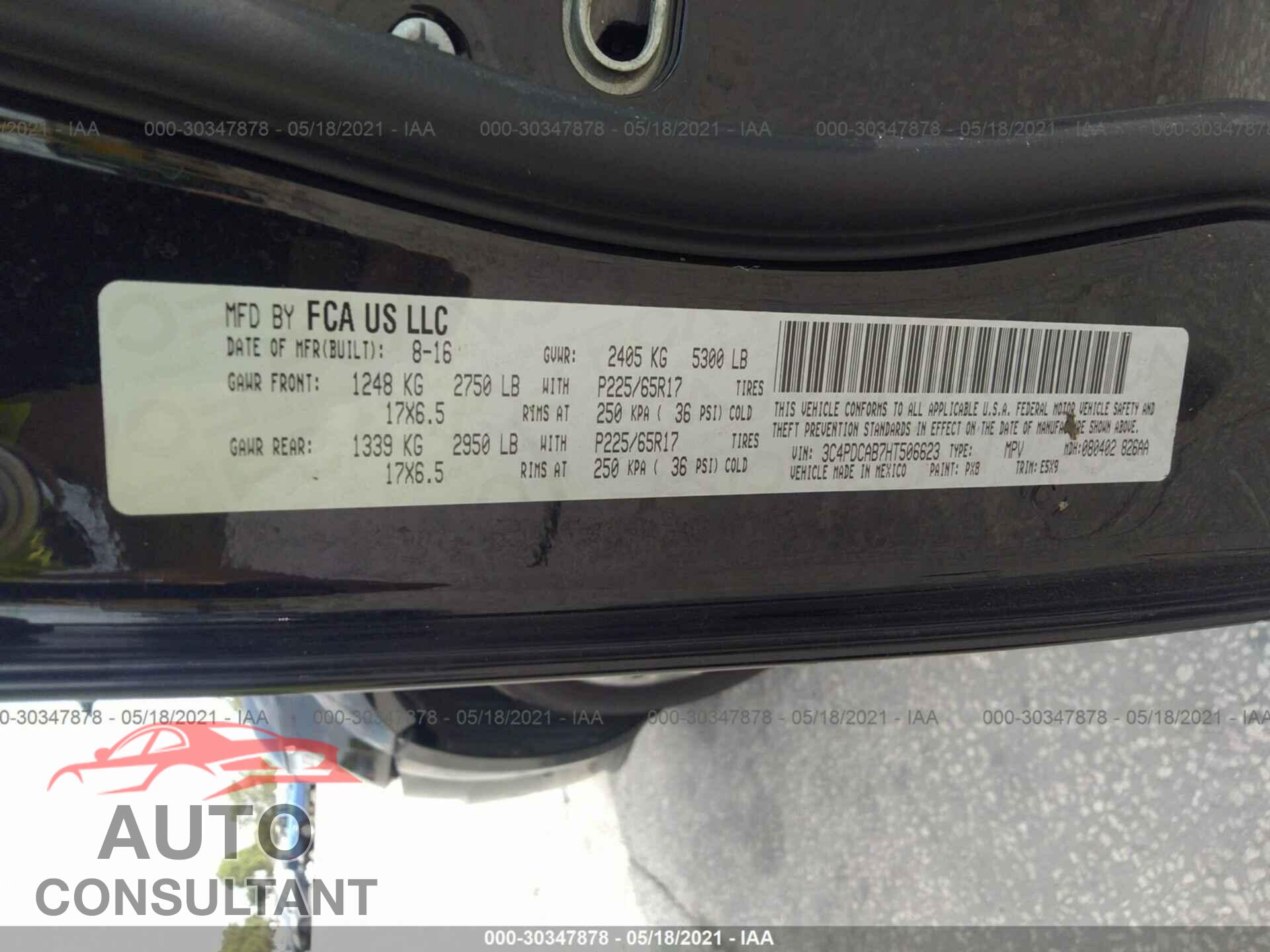 DODGE JOURNEY 2017 - 3C4PDCAB7HT506623