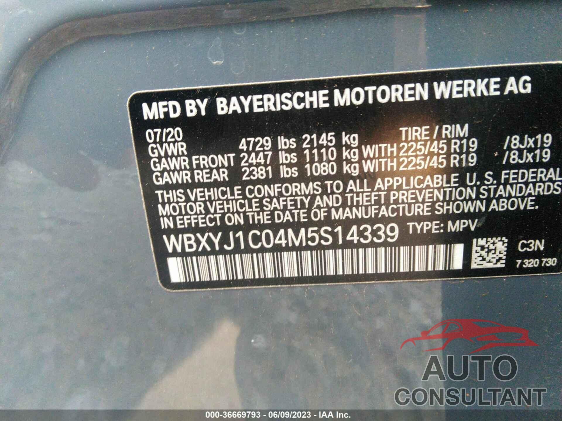 BMW X2 2021 - WBXYJ1C04M5S14339