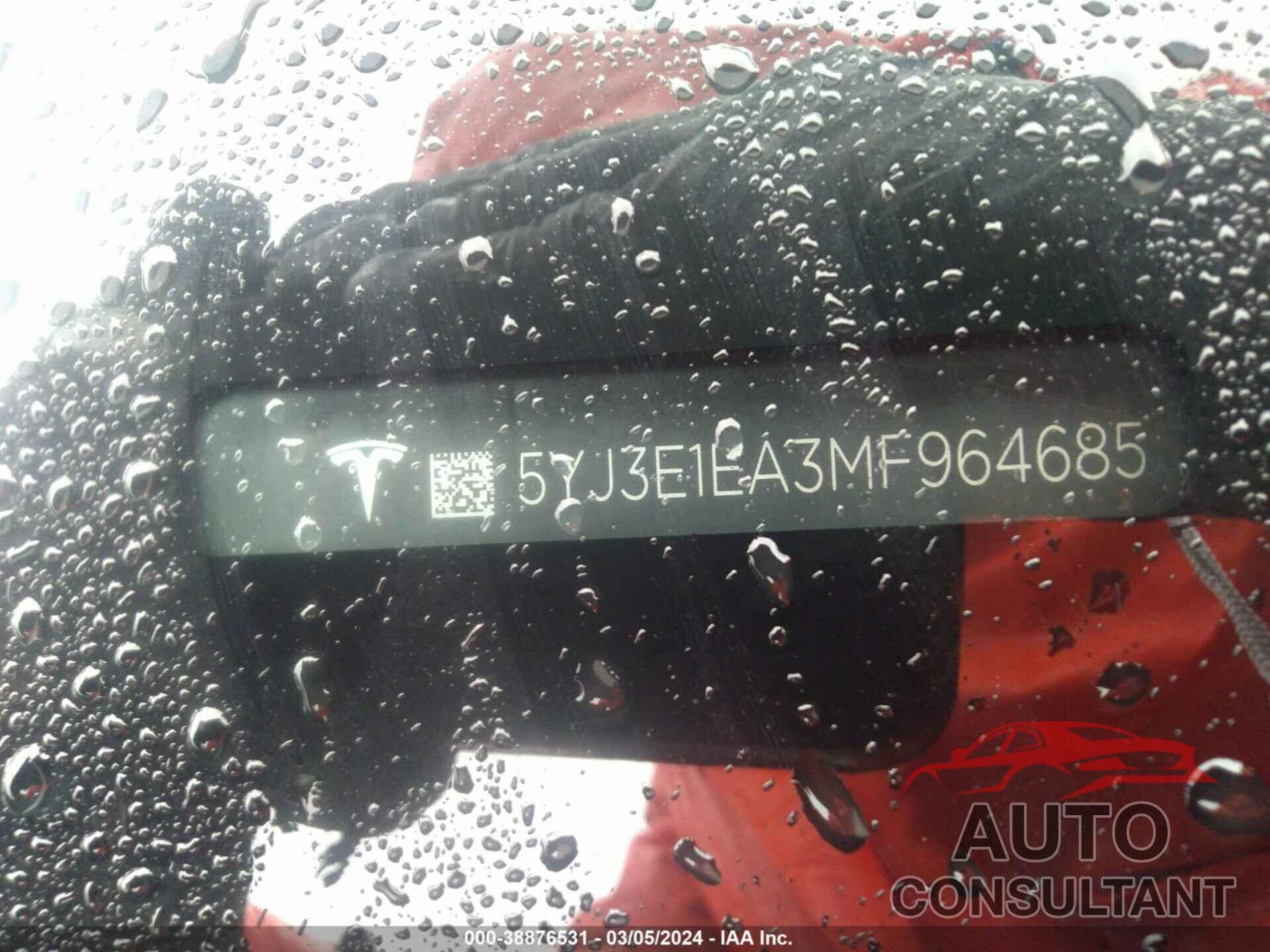 TESLA MODEL 3 2021 - 5YJ3E1EA3MF964685