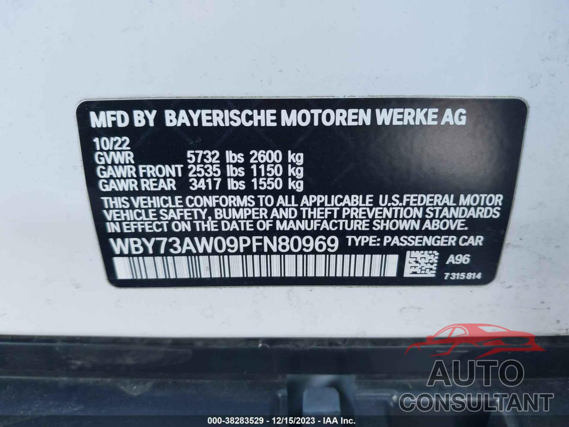 BMW I4 EDRIVE40 2023 - WBY73AW09PFN80969