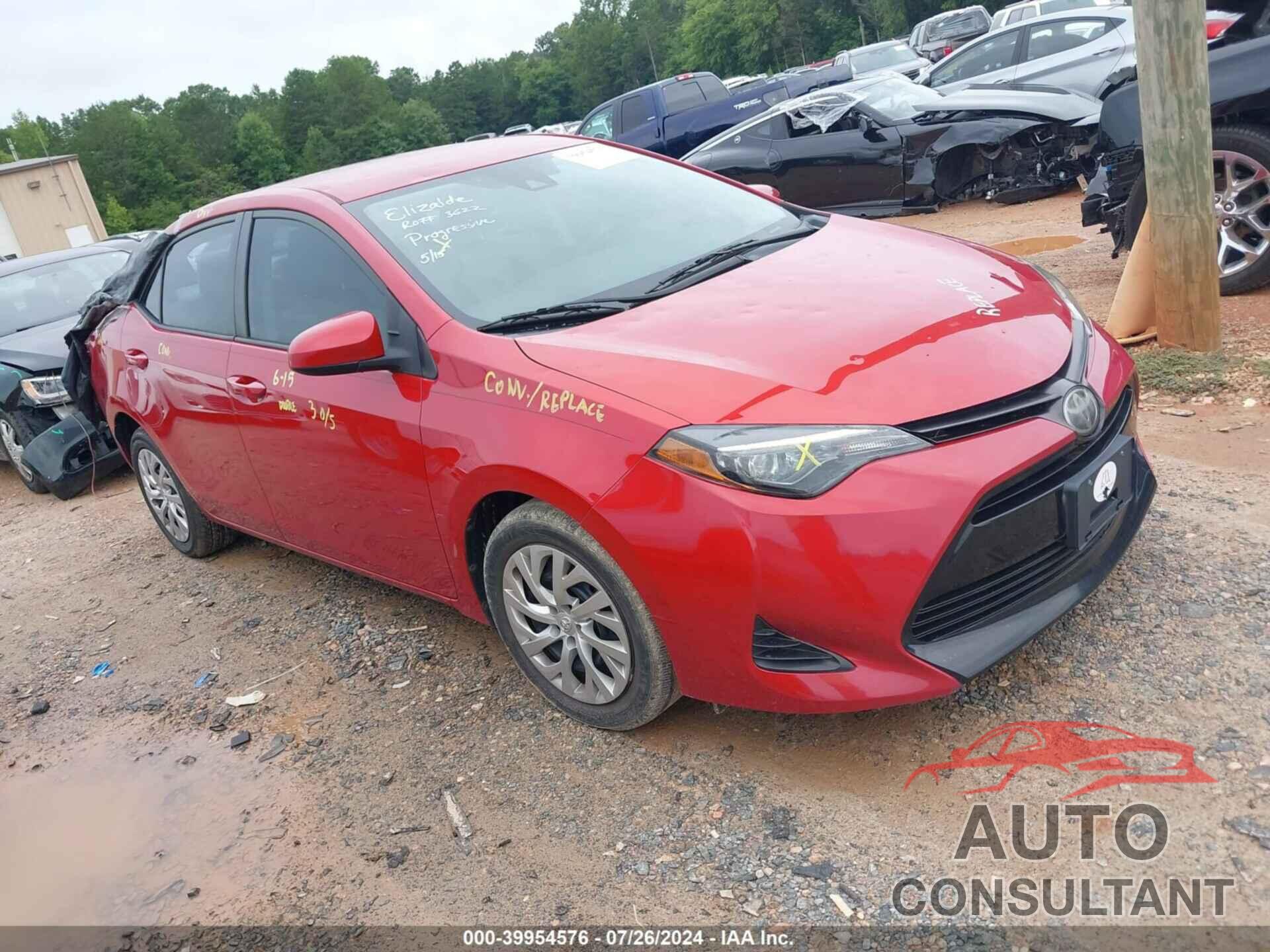 TOYOTA COROLLA 2019 - 2T1BURHE5KC207736