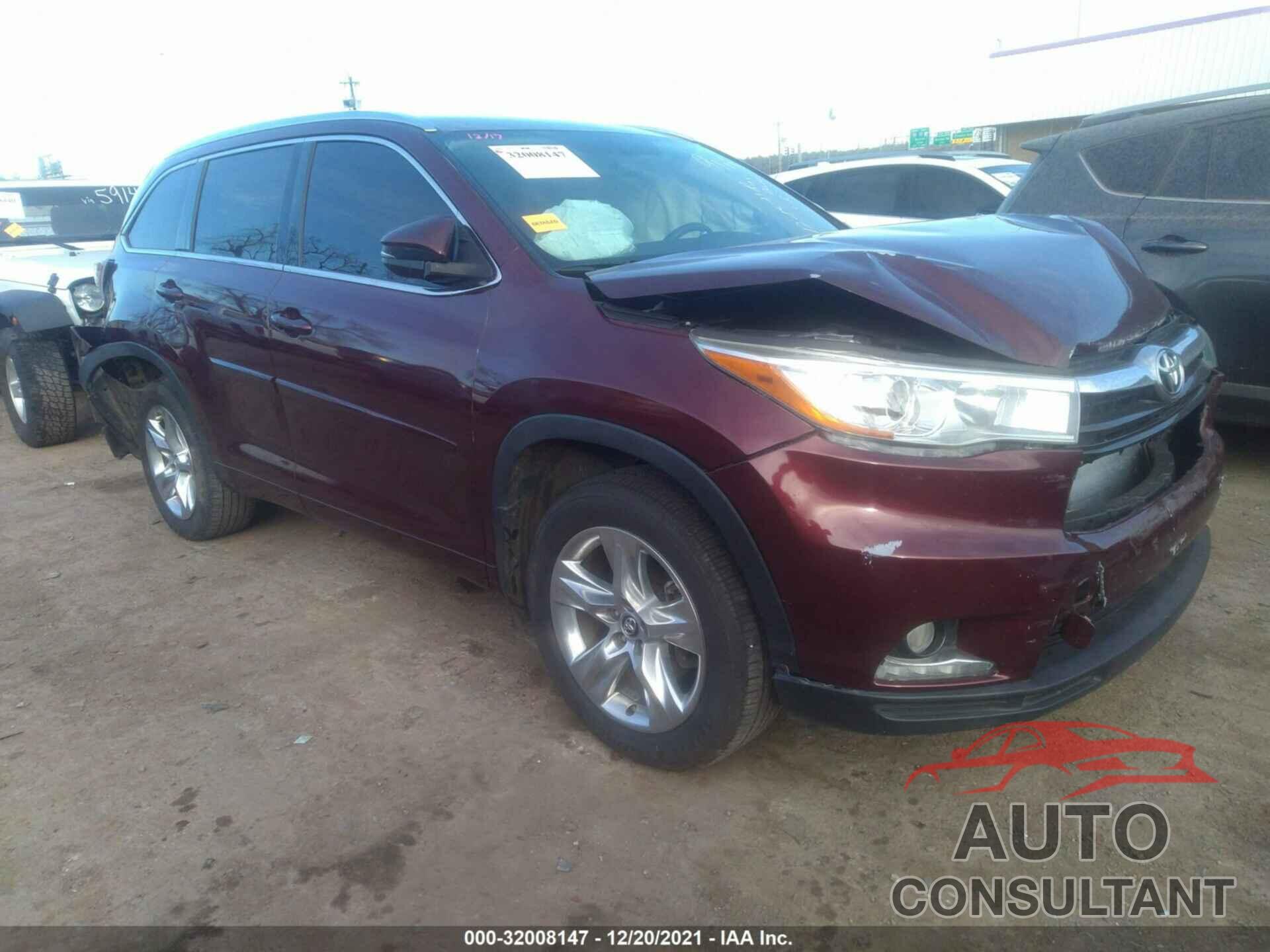 TOYOTA HIGHLANDER 2016 - 5TDDKRFH0GS339118