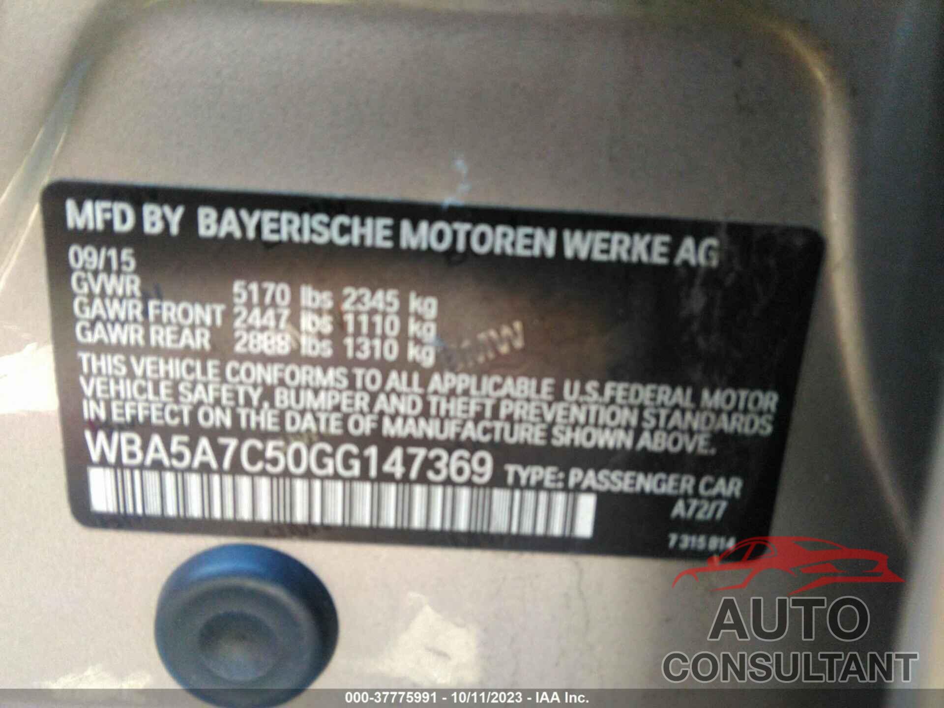 BMW 528I 2016 - WBA5A7C50GG147369