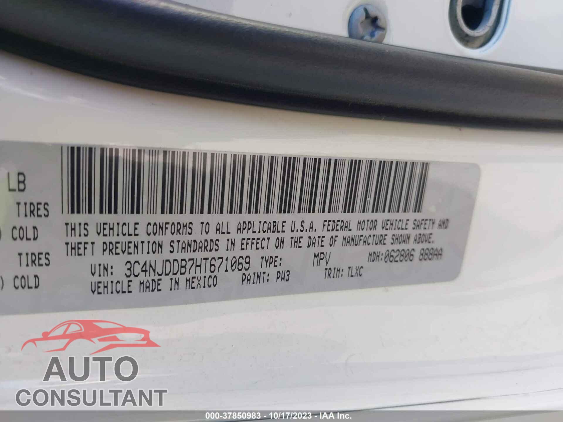 JEEP NEW COMPASS 2017 - 3C4NJDDB7HT671069