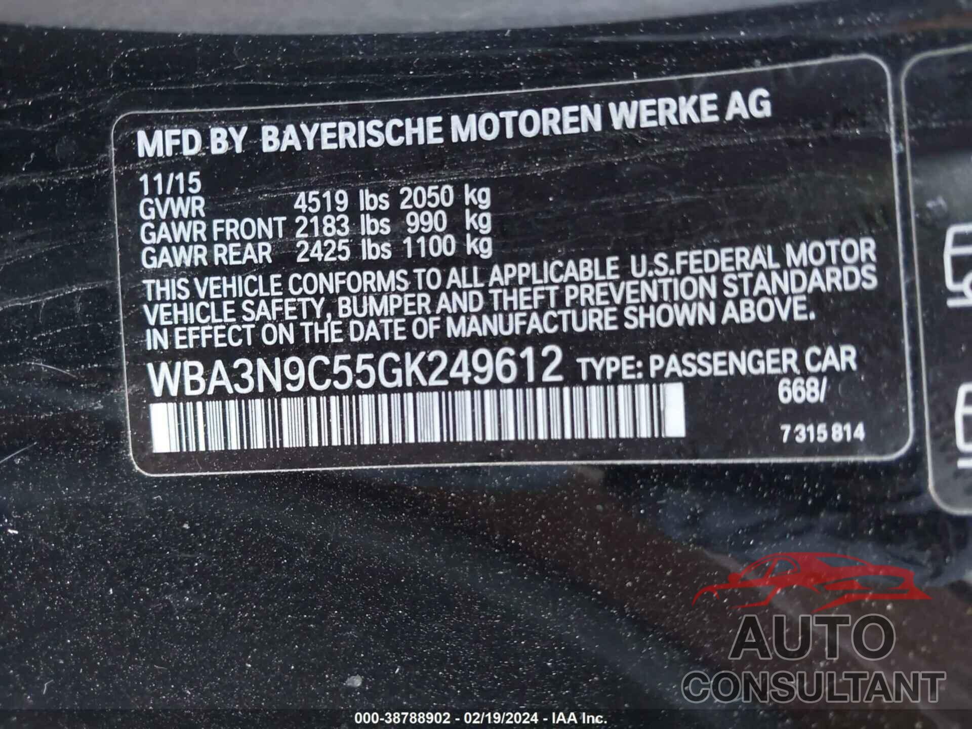 BMW 428I 2016 - WBA3N9C55GK249612