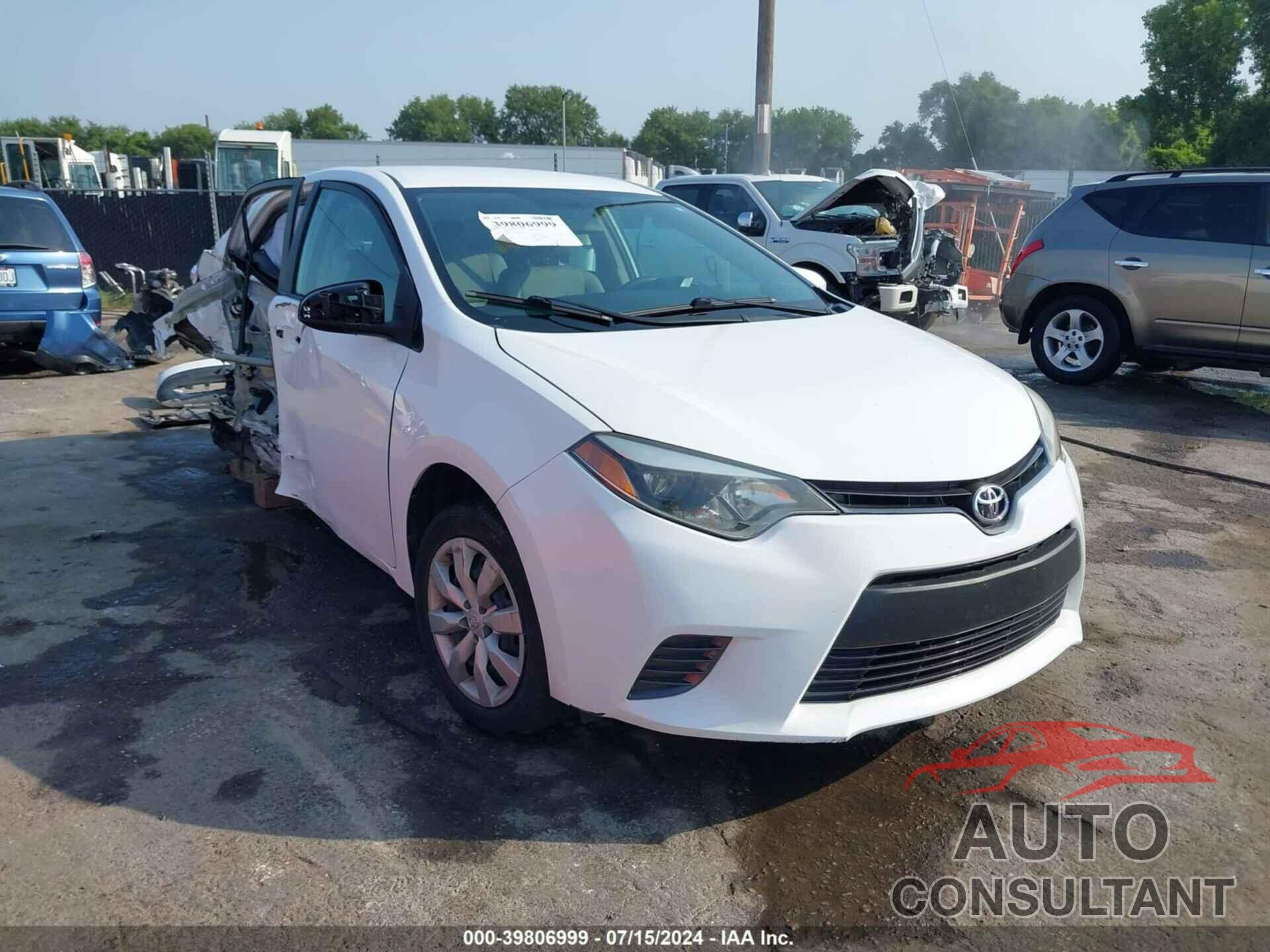 TOYOTA COROLLA 2016 - 2T1BURHE3GC625610