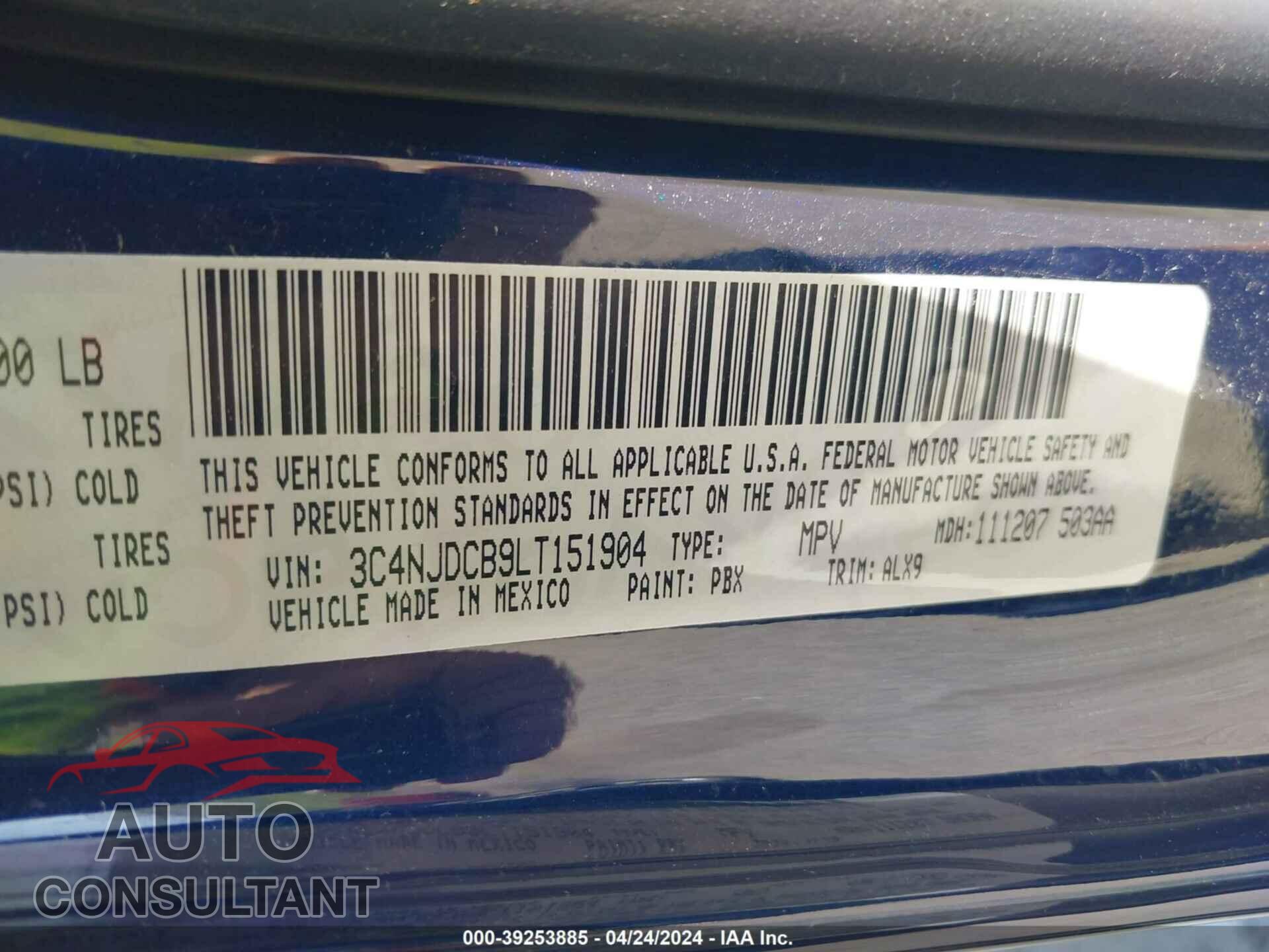 JEEP COMPASS 2020 - 3C4NJDCB9LT151904
