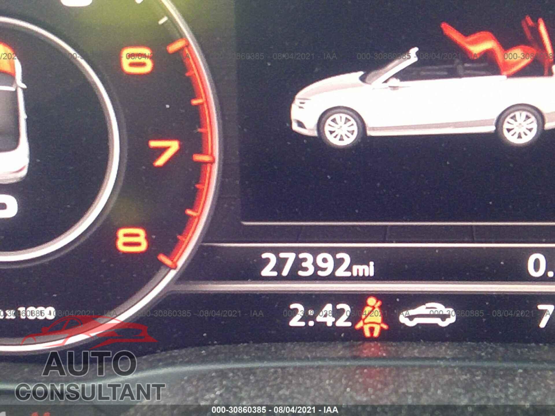 AUDI A3 CABRIOLET 2018 - WAU6ULFF5J1080982