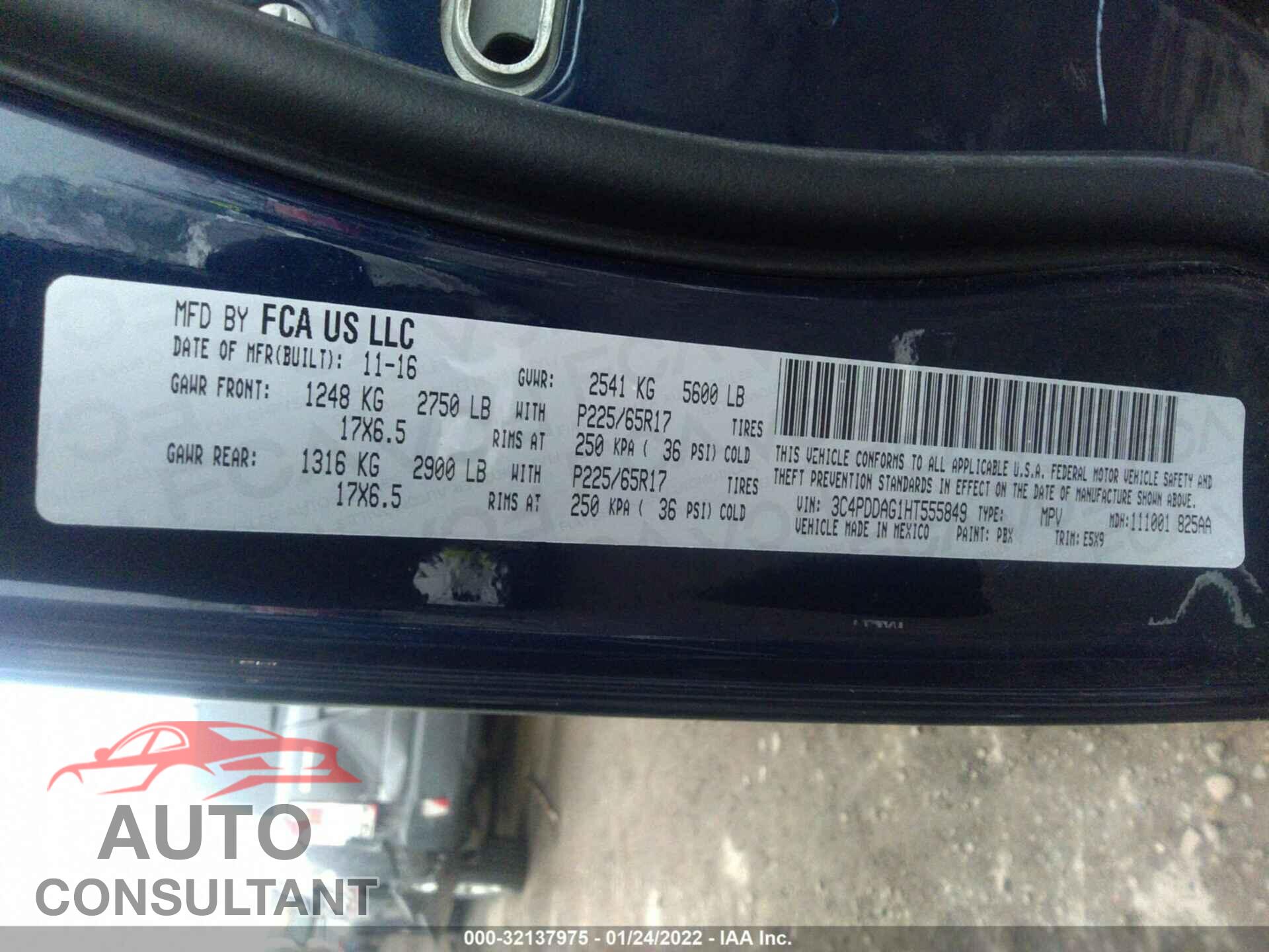 DODGE JOURNEY 2017 - 3C4PDDAG1HT555849