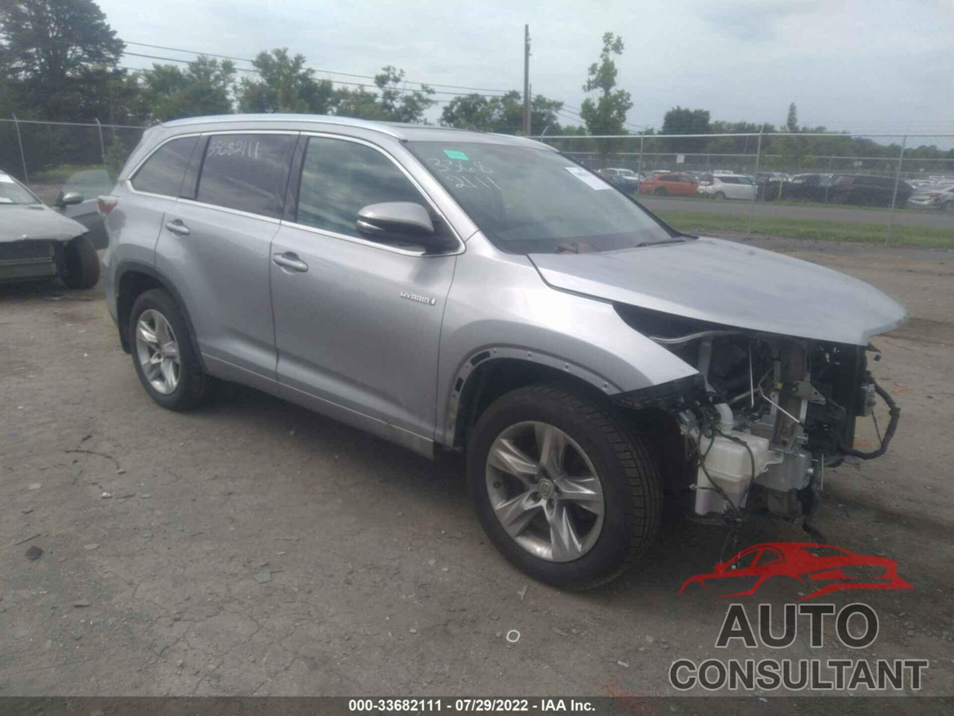 TOYOTA HIGHLANDER HYBRID 2015 - 5TDDCRFH9FS007352