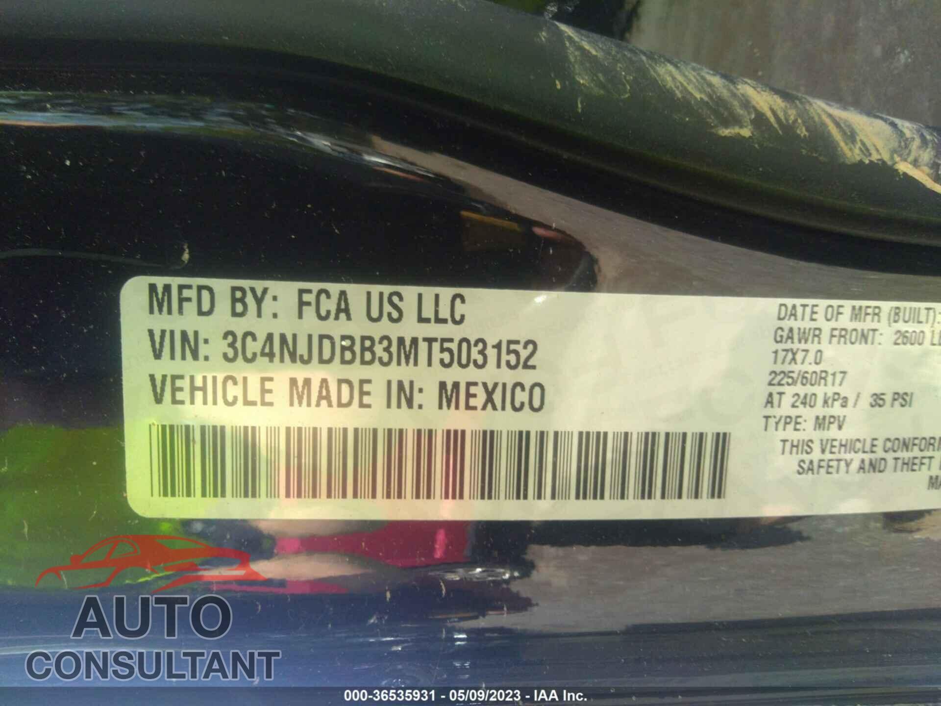 JEEP COMPASS 2021 - 3C4NJDBB3MT503152