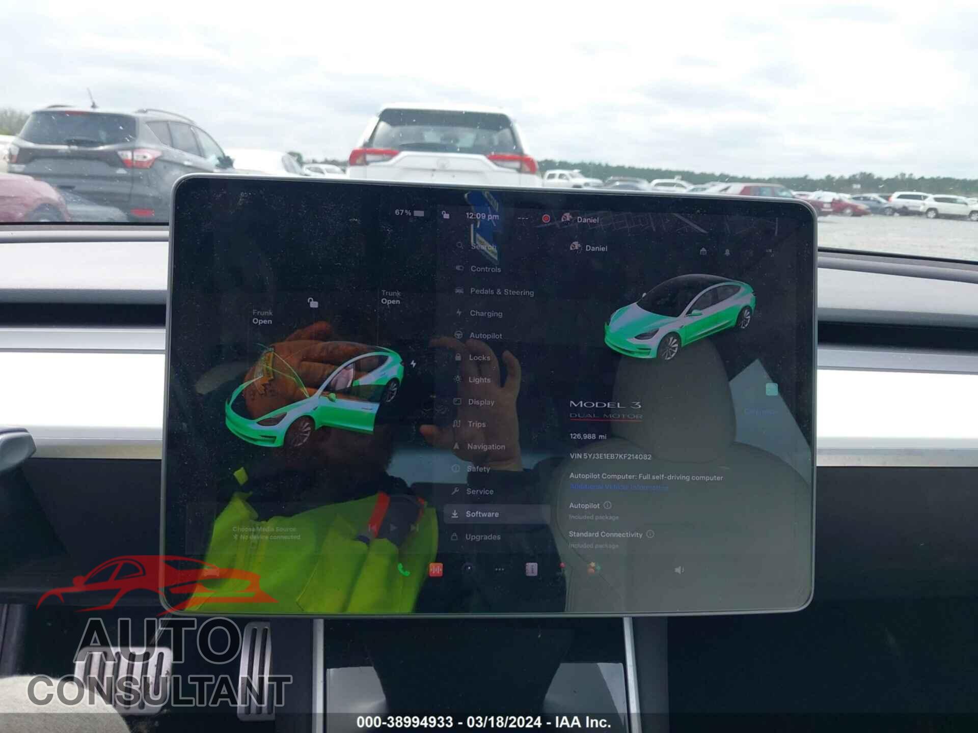 TESLA MODEL 3 2019 - 5YJ3E1EB7KF214082