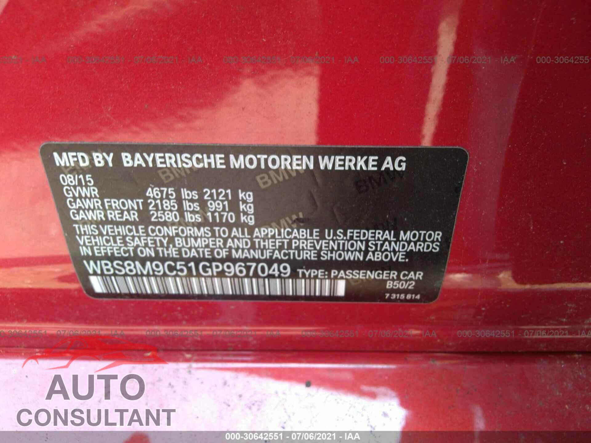 BMW M3 2016 - WBS8M9C51GP967049