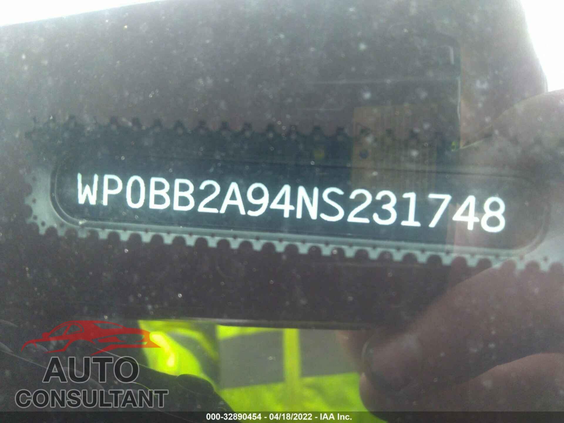 PORSCHE 911 2022 - WP0BB2A94NS231748