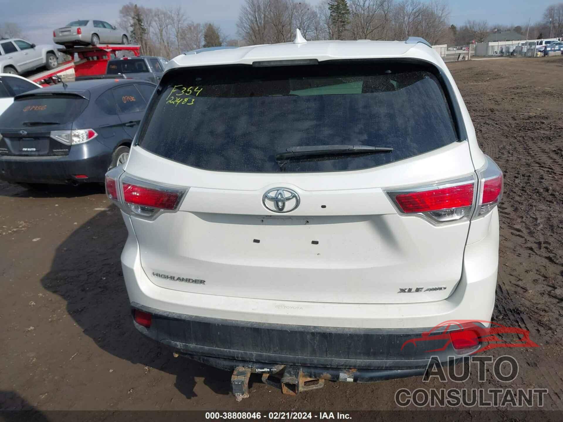 TOYOTA HIGHLANDER 2016 - 5TDJKRFH2GS505934