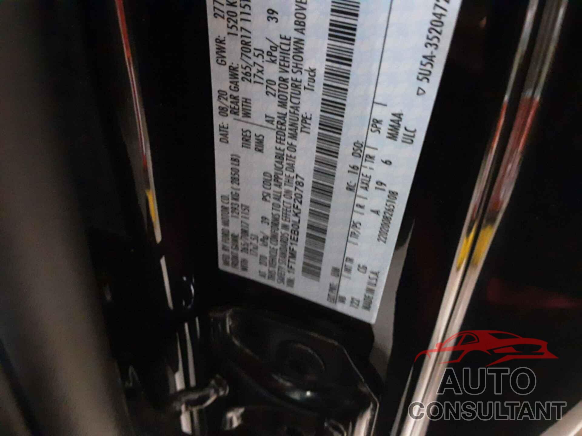 FORD F-150 2020 - 1FTMF1EB0LKF20787