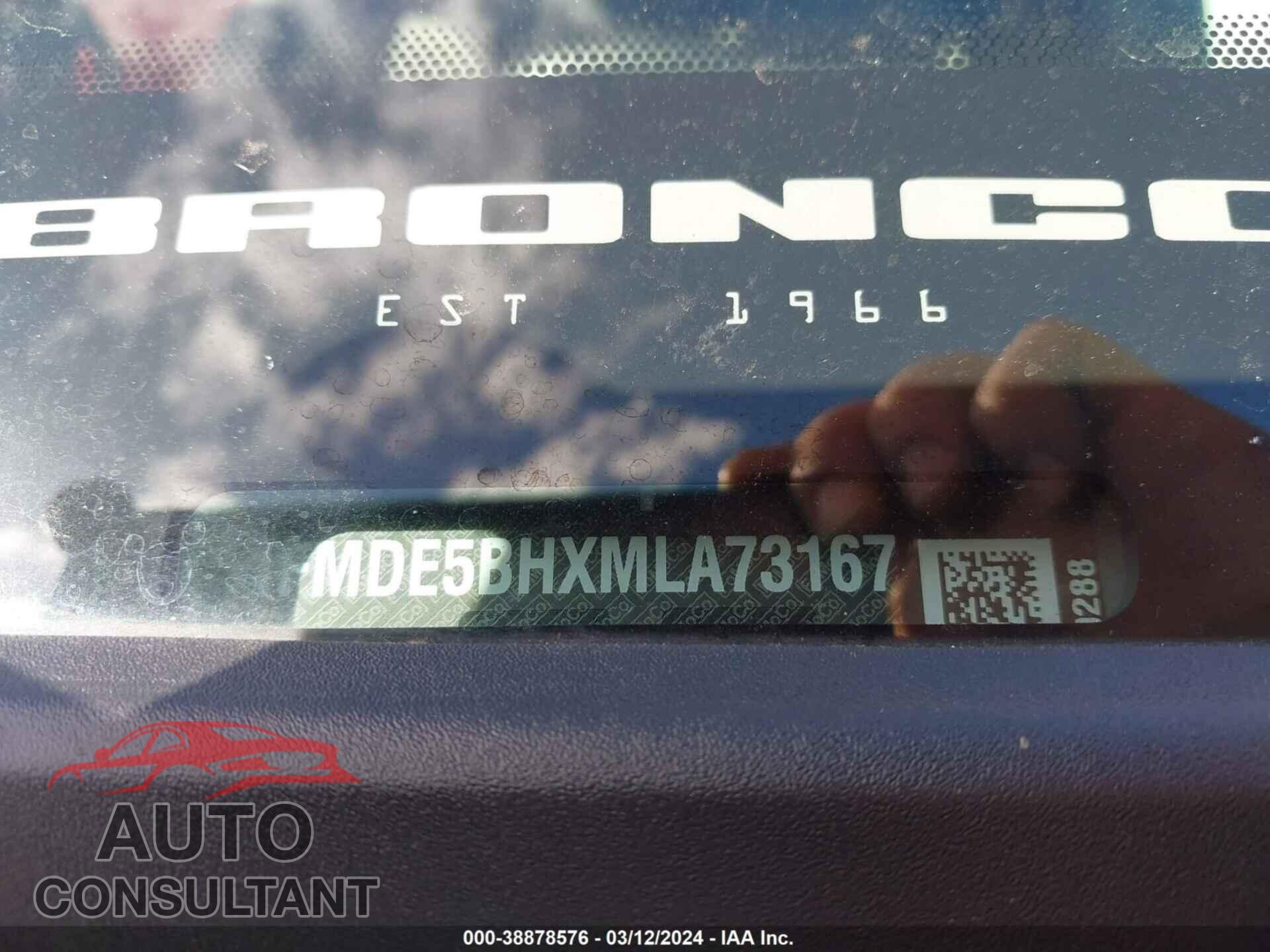 FORD BRONCO 2021 - 1FMDE5BHXMLA73167