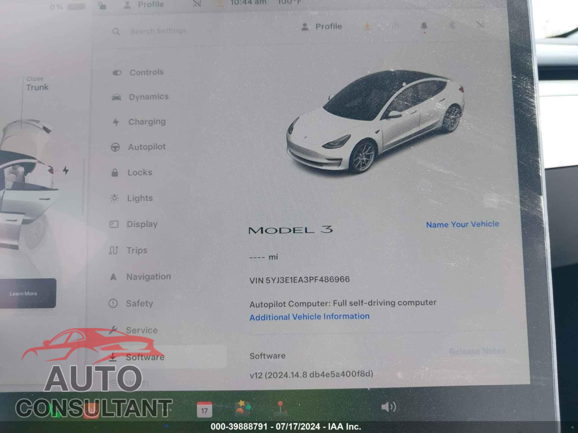 TESLA MODEL 3 2023 - 5YJ3E1EA3PF486966