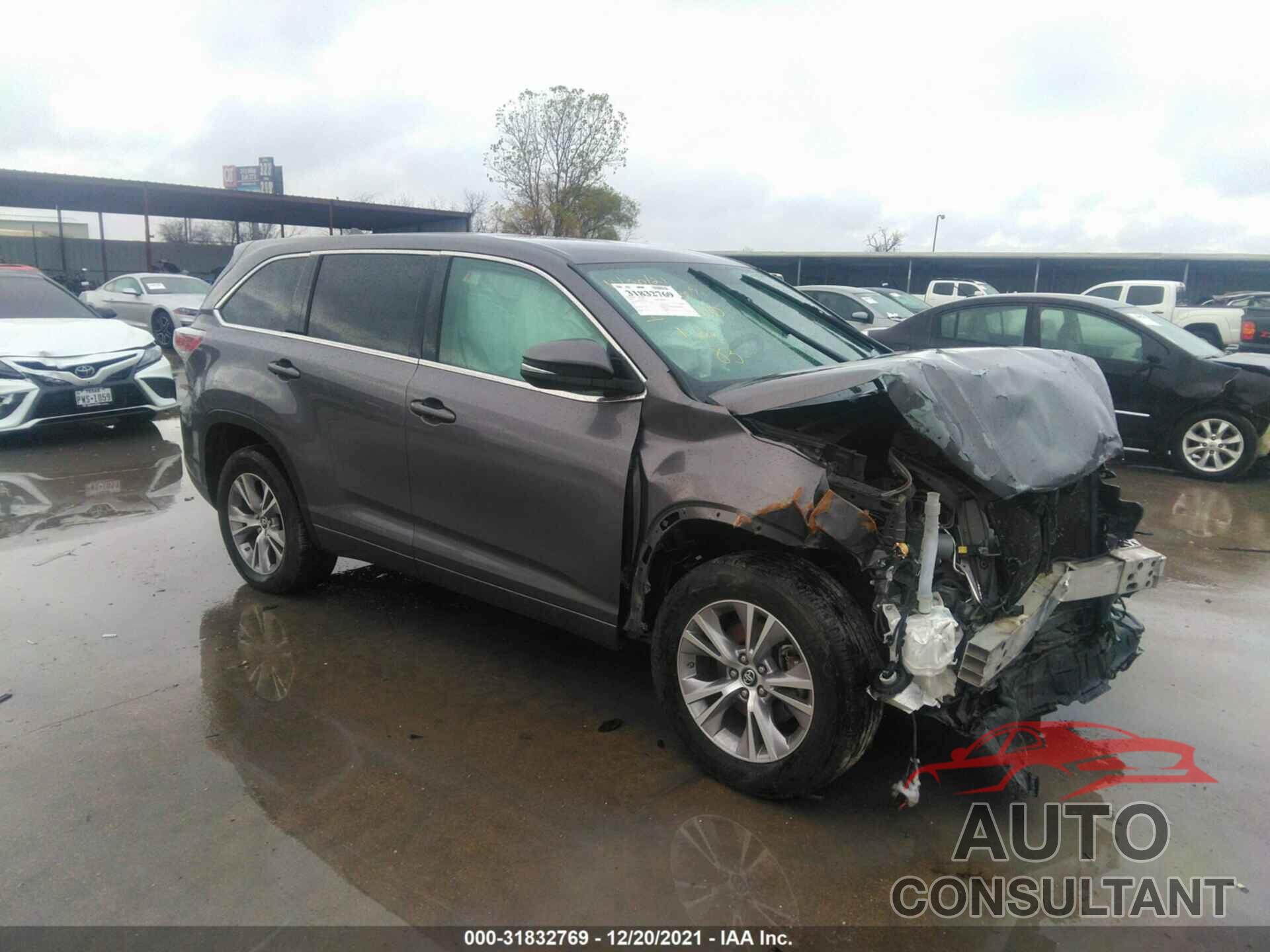 TOYOTA HIGHLANDER 2016 - 5TDZKRFH8GS173680