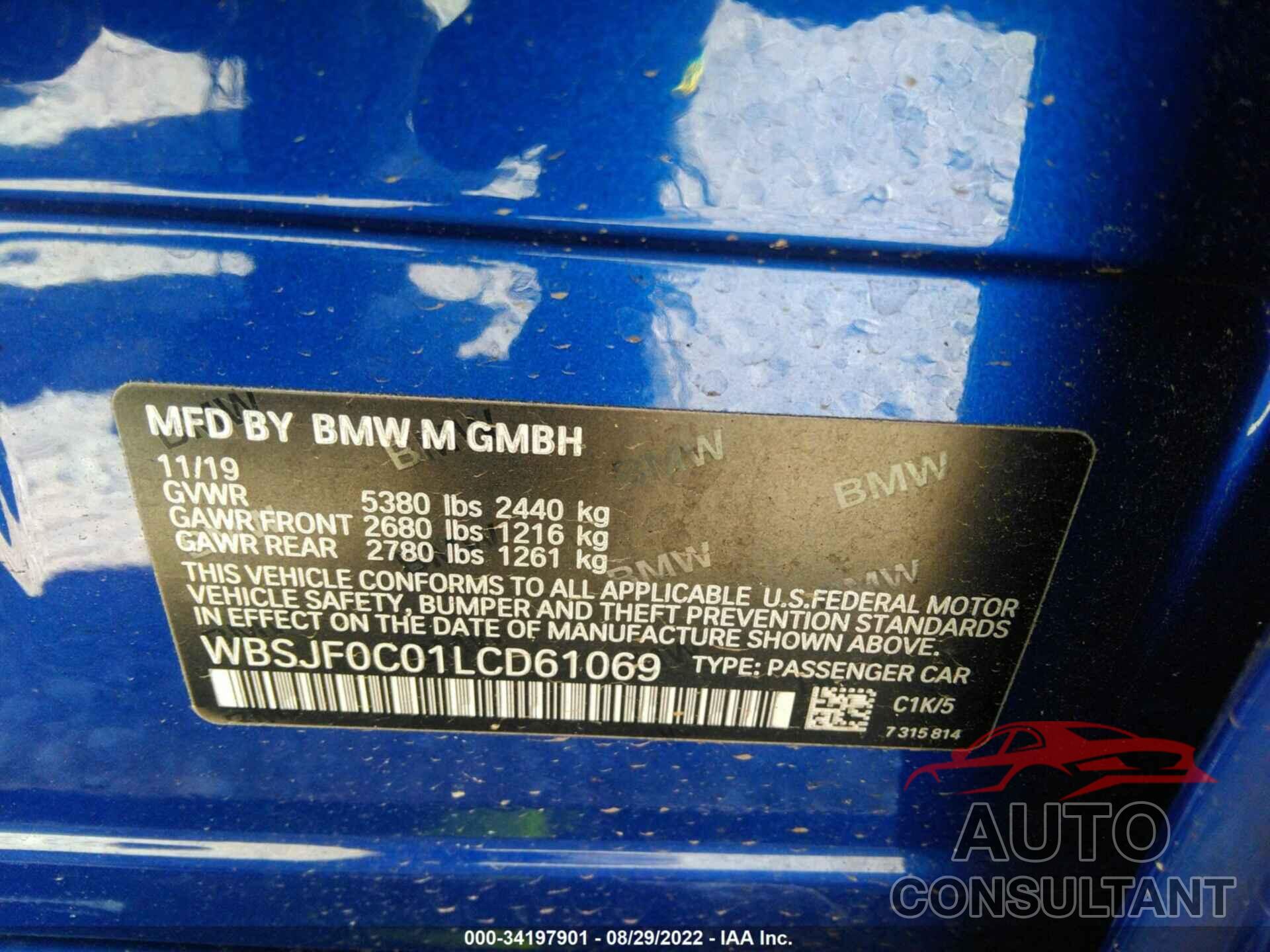 BMW M5 2020 - WBSJF0C01LCD61069