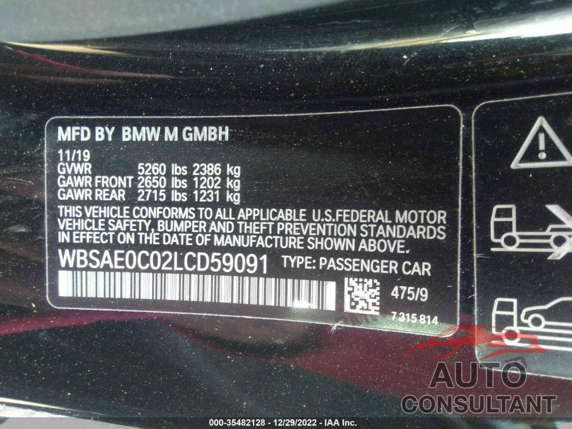 BMW M8 2020 - WBSAE0C02LCD59091