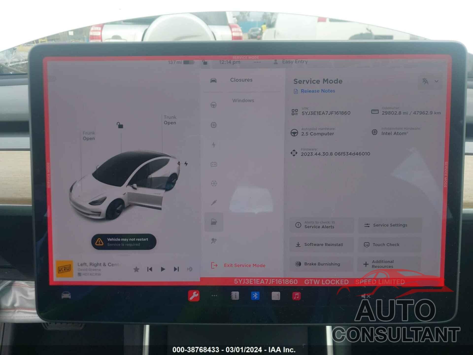 TESLA MODEL 3 2018 - 5YJ3E1EA7JF161860