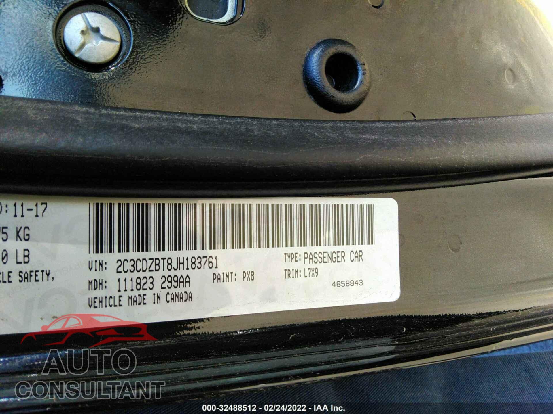 DODGE CHALLENGER 2018 - 2C3CDZBT8JH183761
