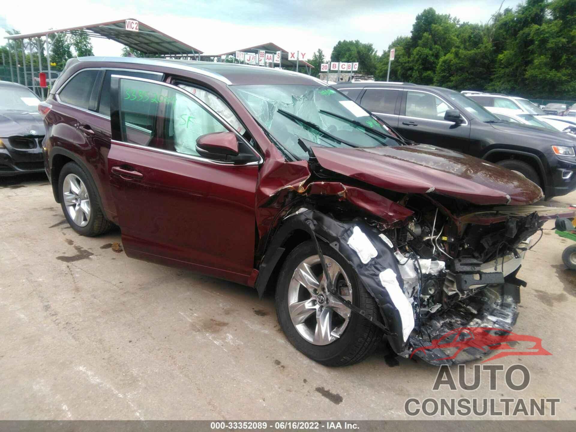 TOYOTA HIGHLANDER 2016 - 5TDDKRFHXGS297993