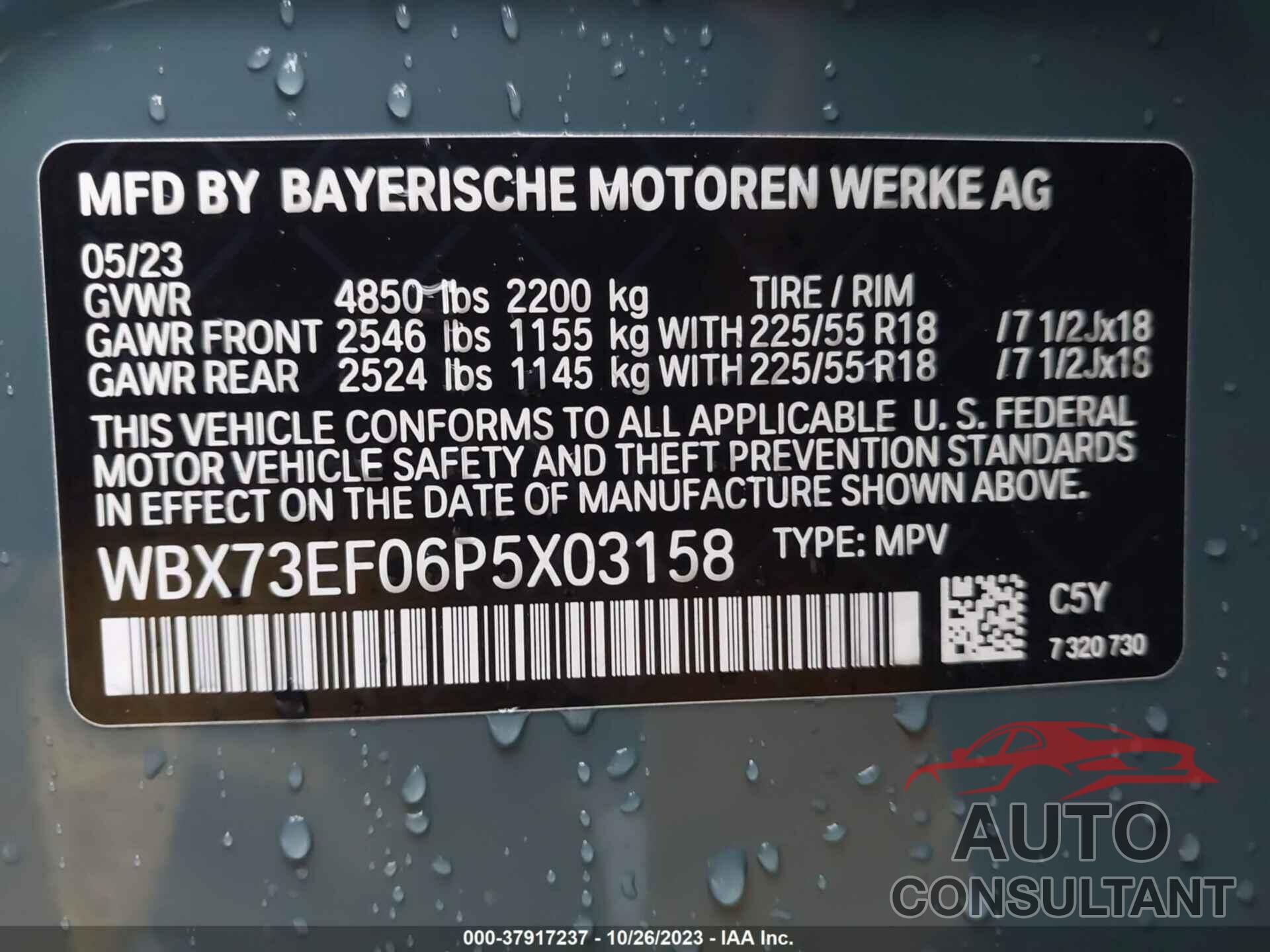 BMW X1 2023 - WBX73EF06P5X03158