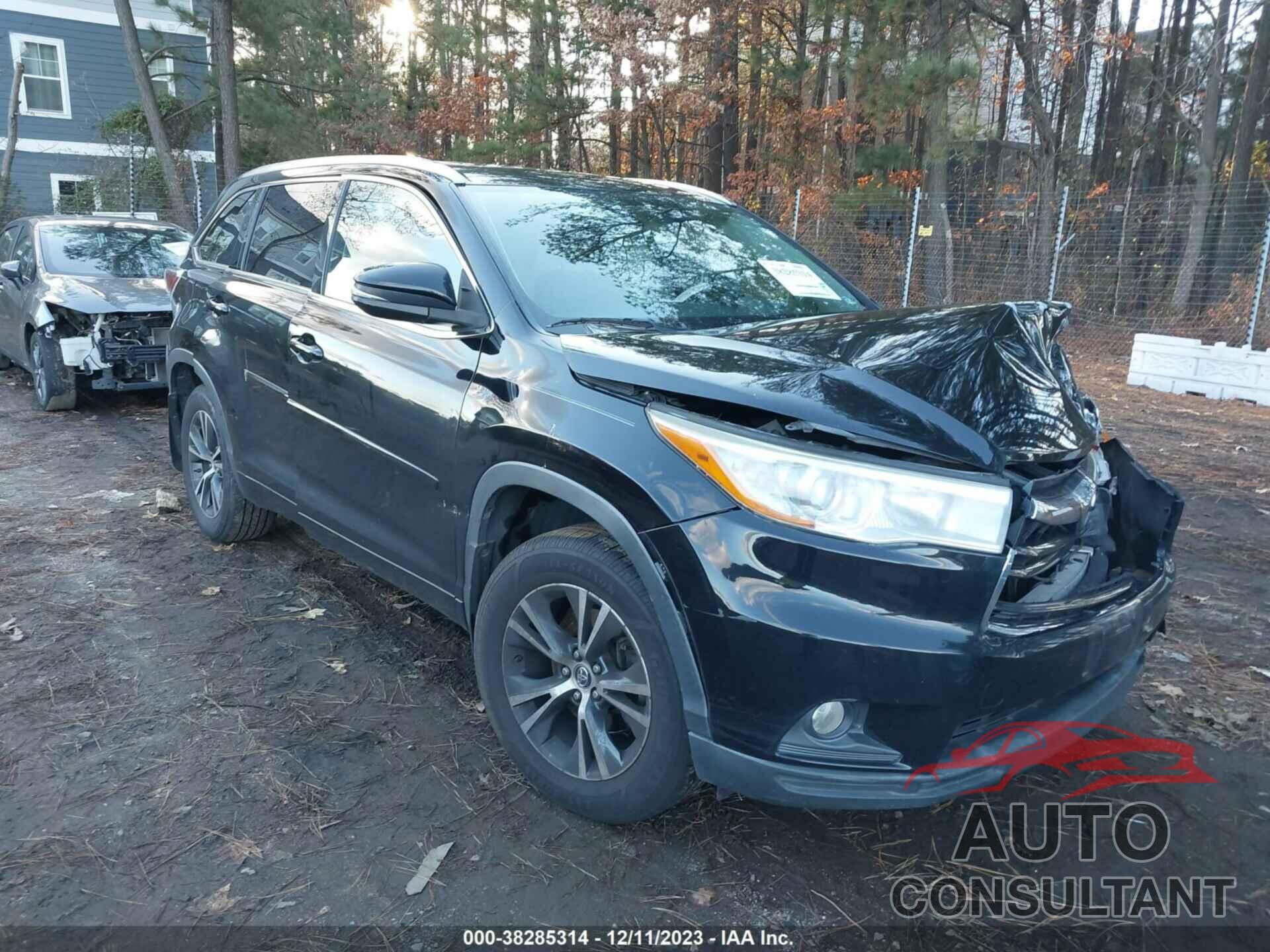 TOYOTA HIGHLANDER 2016 - 5TDJKRFH9GS291587