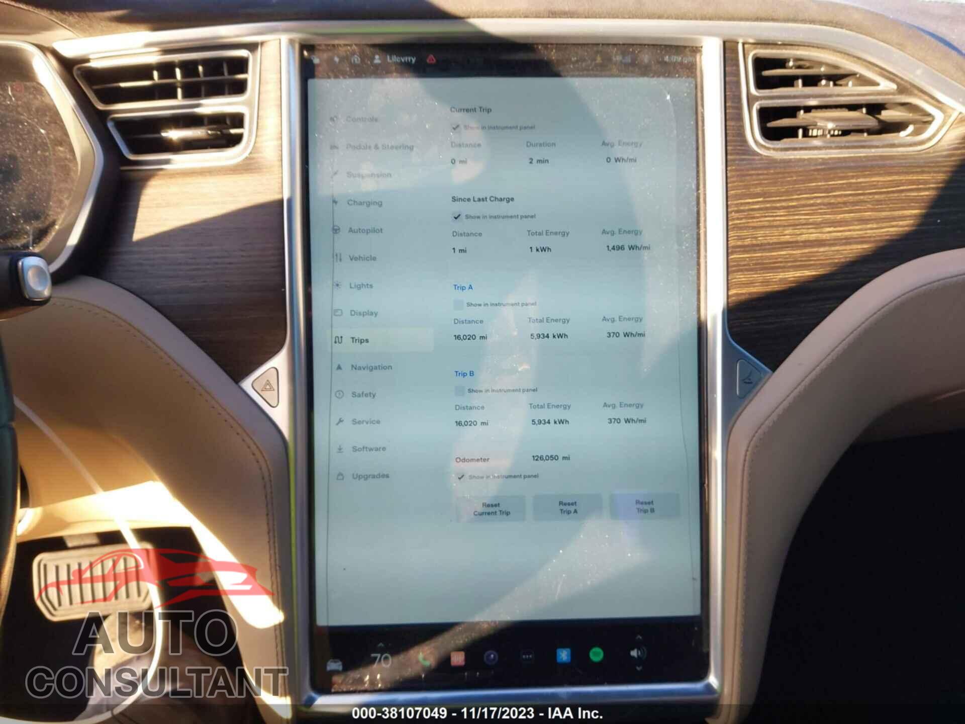 TESLA MODEL S 2016 - 5YJSA1E28GF128035