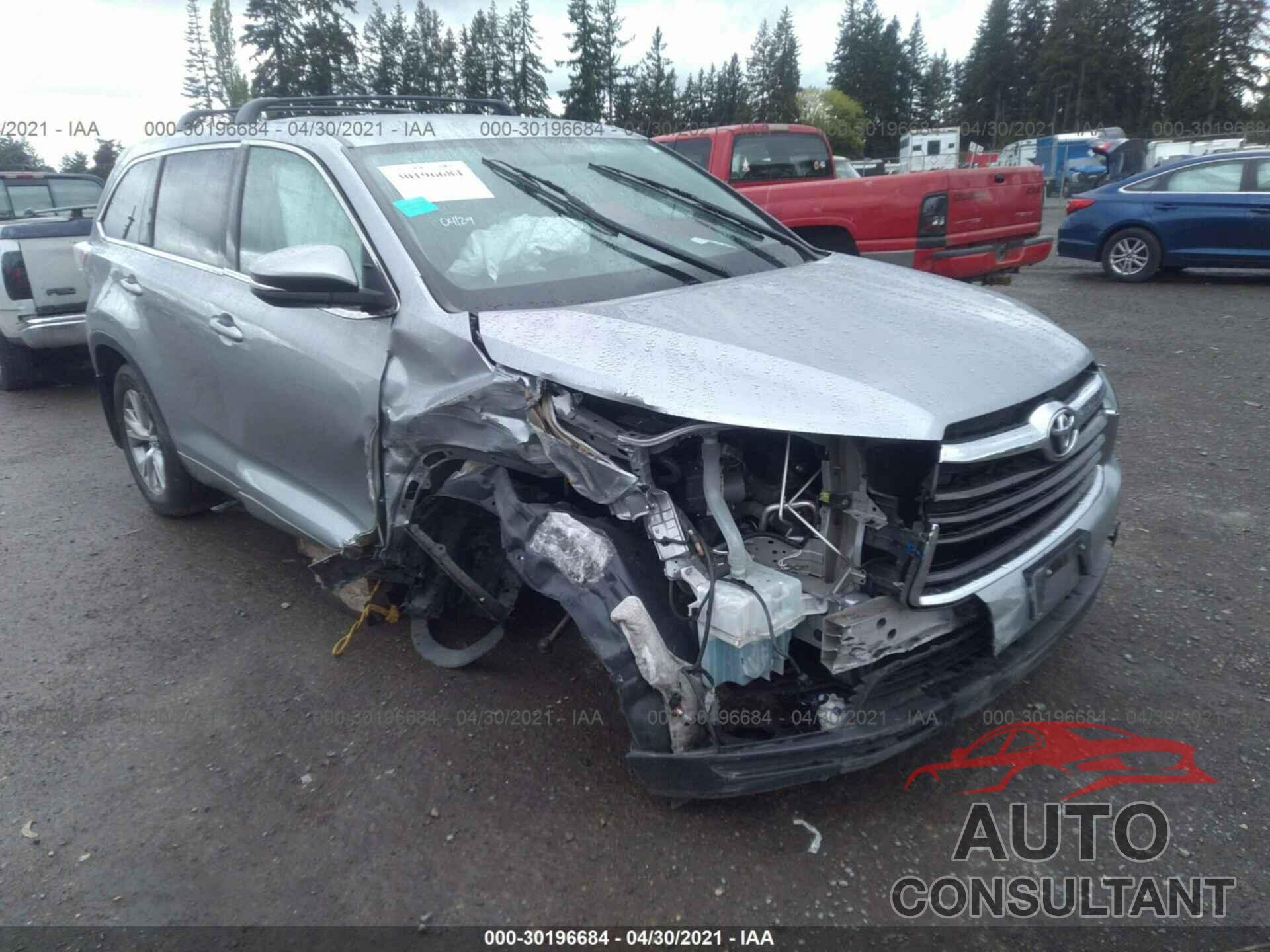 TOYOTA HIGHLANDER 2016 - 5TDBKRFH9GS356216