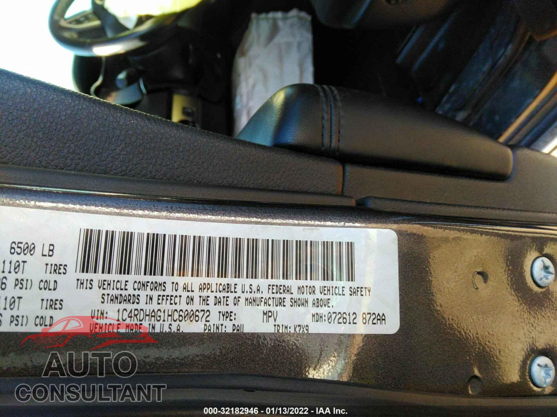 DODGE DURANGO 2017 - 1C4RDHAG1HC600672