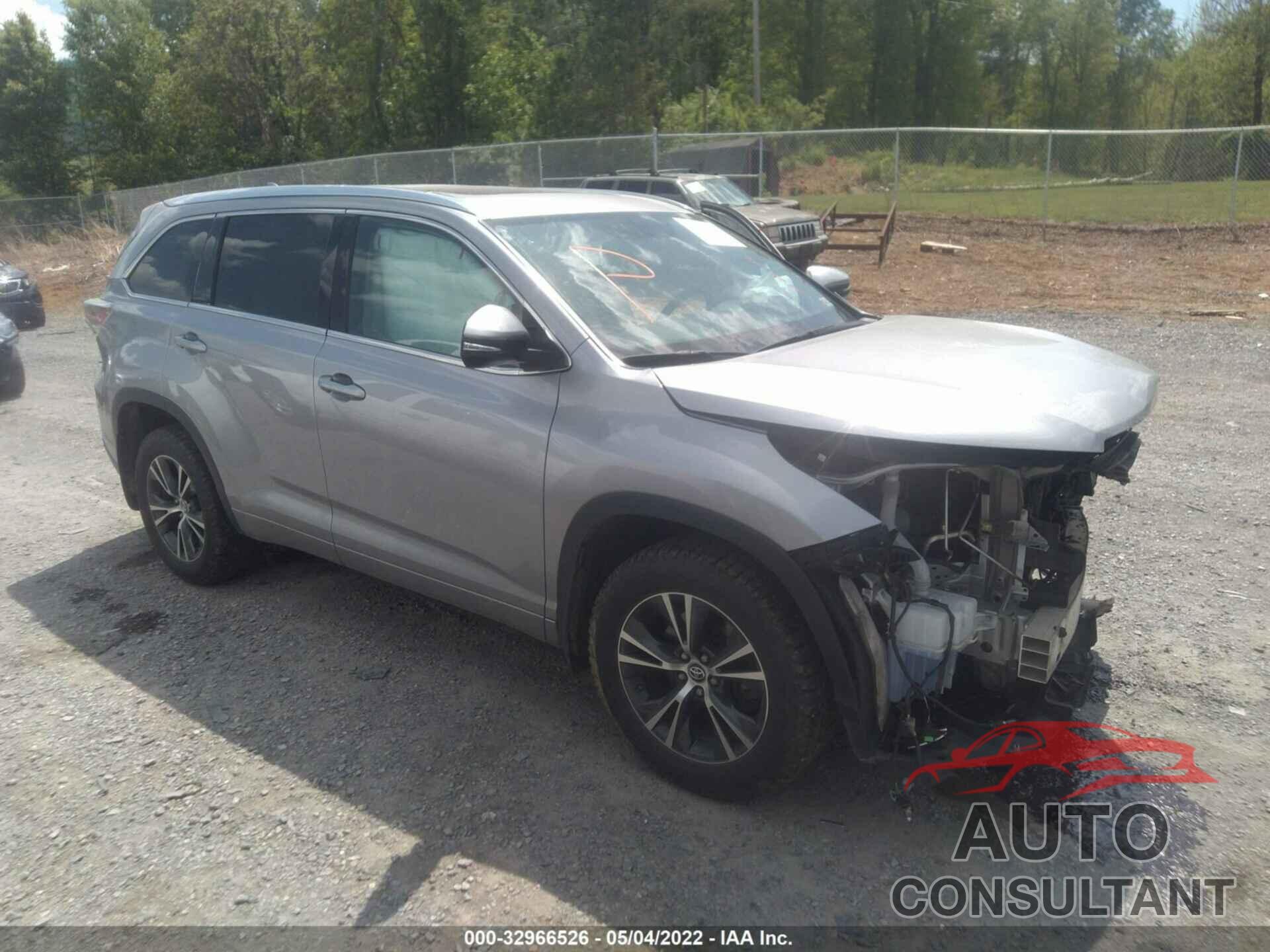 TOYOTA HIGHLANDER 2016 - 5TDJKRFH2GS342119