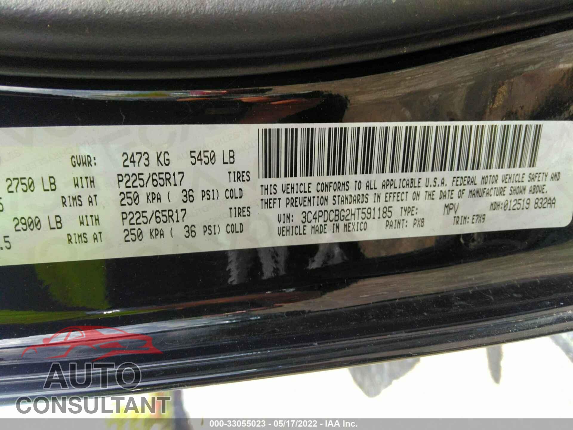 DODGE JOURNEY 2017 - 3C4PDCBG2HT591185